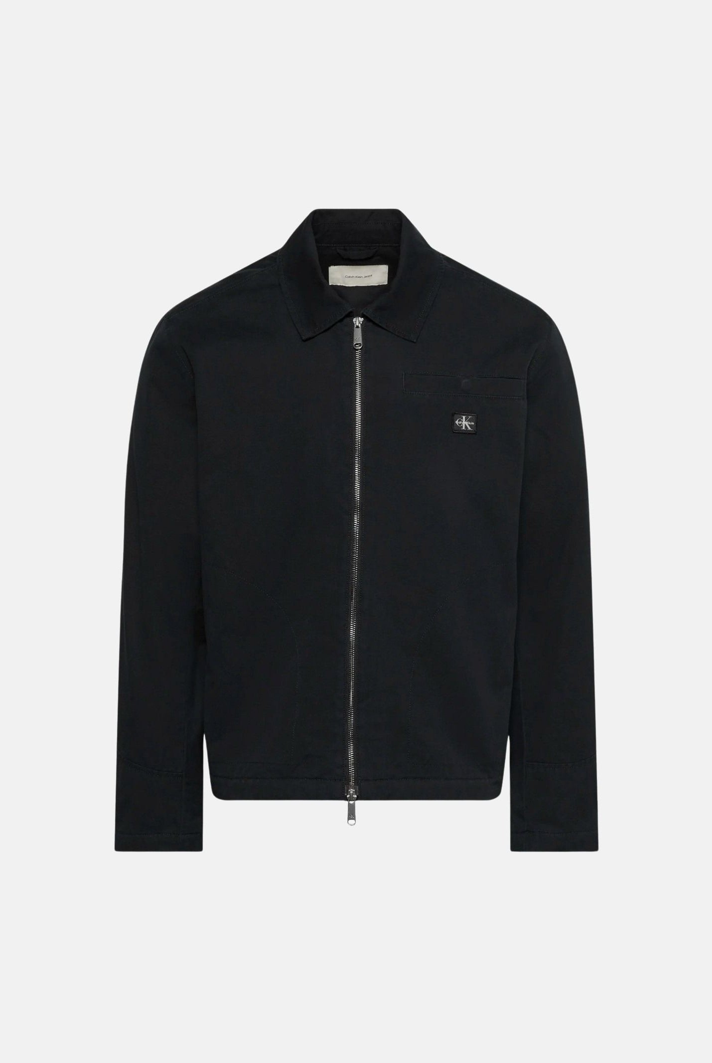 CALVIN KLEIN JEANS Giubbotto di jeans con zip nero da uomo in tinta unita LV04RG405G UB1 CALVIN KLEIN JEANS