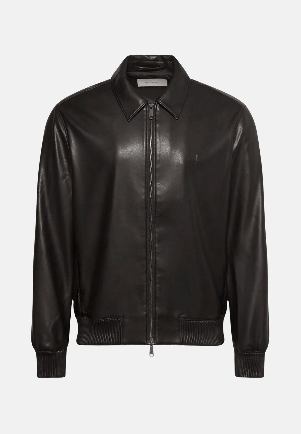CALVIN KLEIN JEANS Giubbotto LS FAUX LEATHER nero da uomo in tinta unita effetto pelle. LV04RG406G UB1 CALVIN KLEIN JEANS