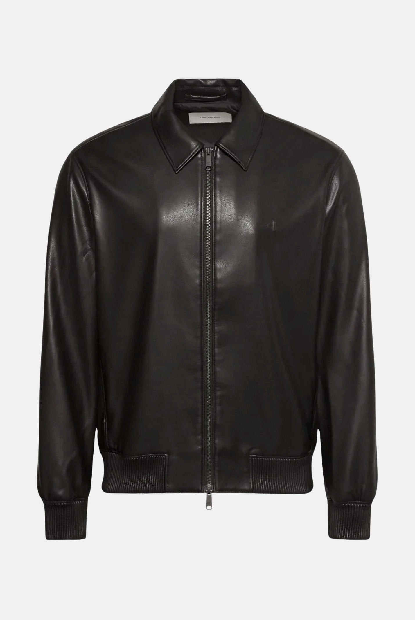 CALVIN KLEIN JEANS Giubbotto LS FAUX LEATHER nero da uomo in tinta unita effetto pelle. LV04RG406G UB1 CALVIN KLEIN JEANS