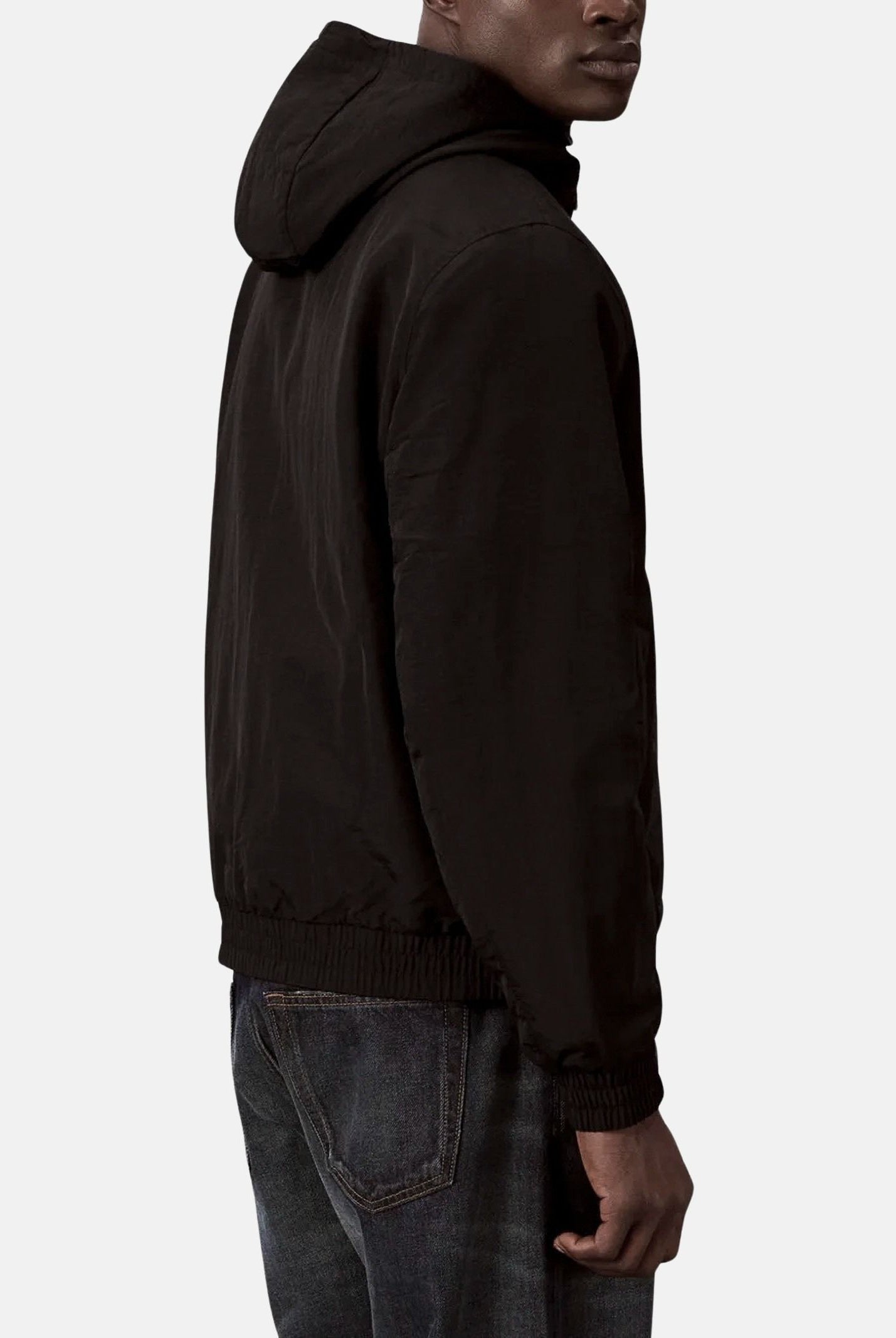 CALVIN KLEIN JEANS Giubbotto con cappuccio nero da uomo con logo iconico LV04RG501G UB1 CALVIN KLEIN JEANS