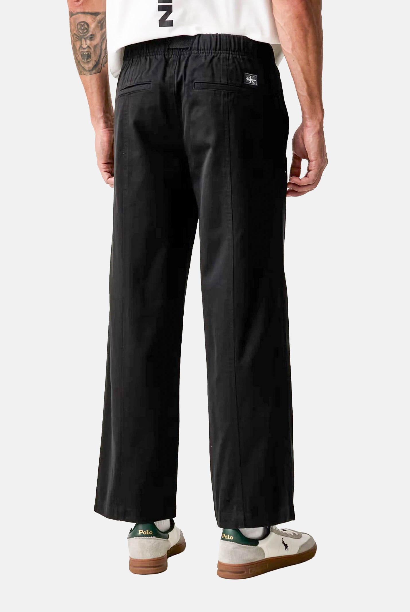 CALVIN KLEIN JEANS Pantaloni baggy in twill di cotone colore Black, nero, da uomo. LV04RG615G UB1 CALVIN KLEIN JEANS