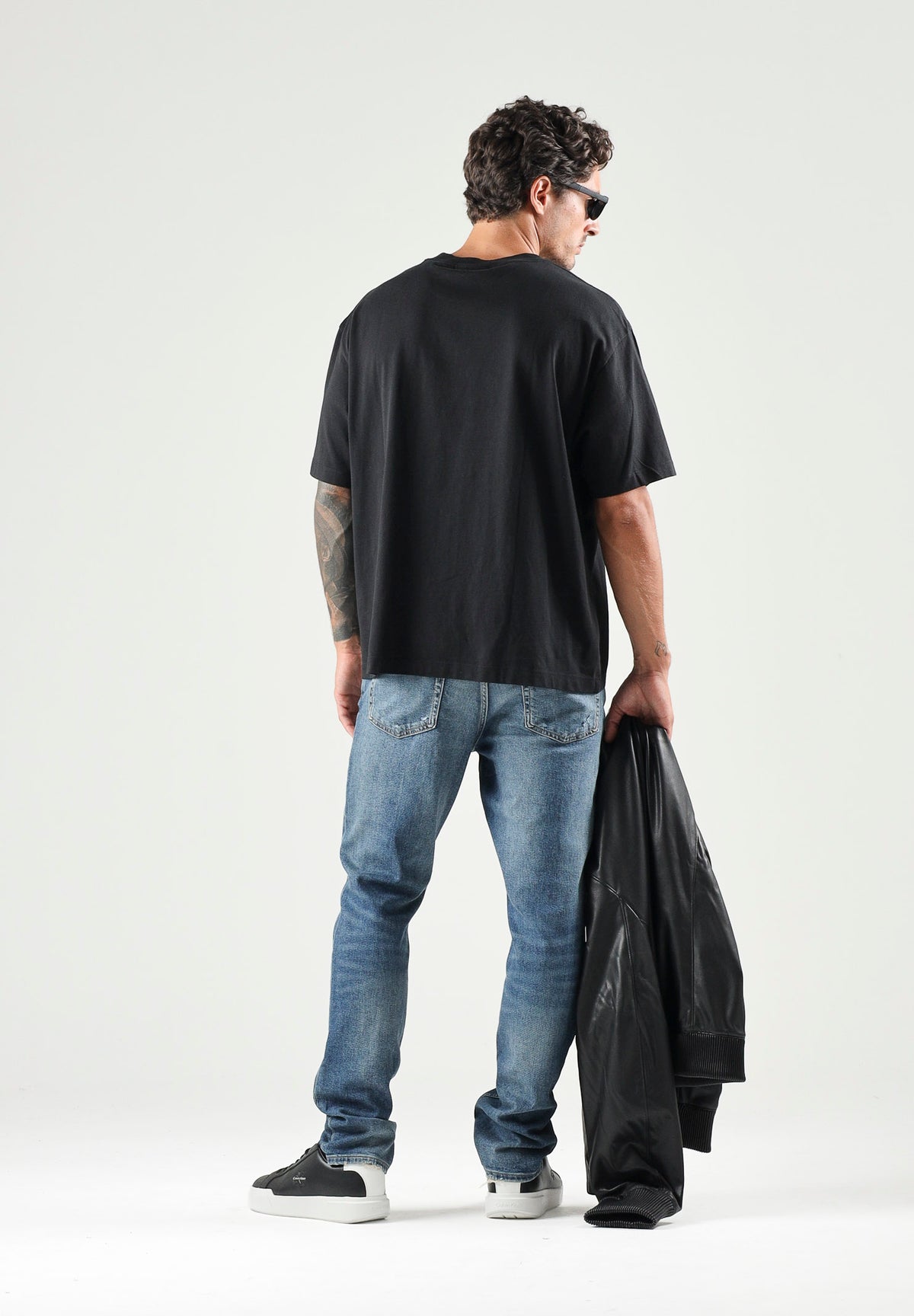 CALVIN KLEIN JEANS Jeans sea spray-blu per uomo con lavaggio schiarito e taglio dritto LV04RG776G VXZ CALVIN KLEIN JEANS
