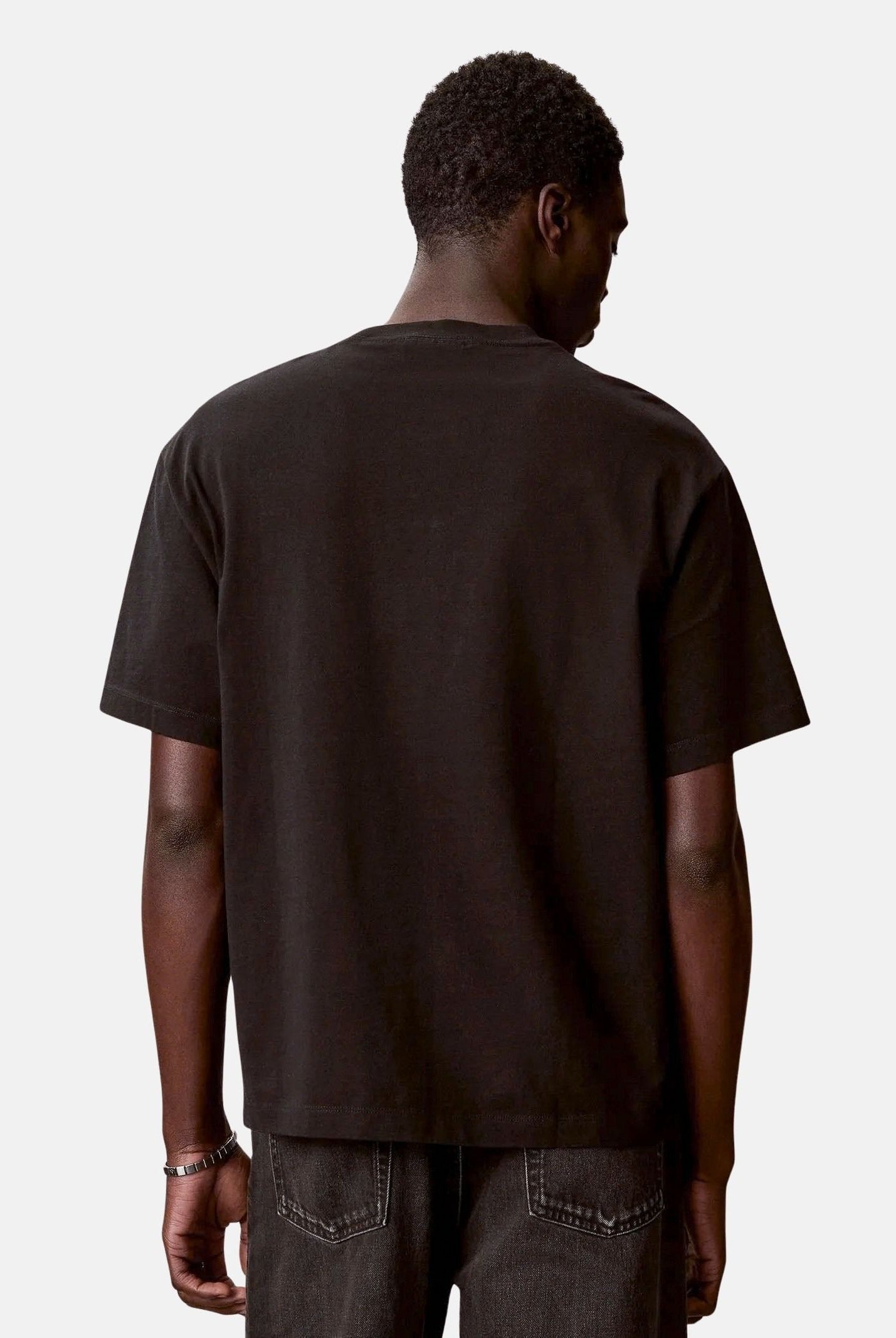 CALVIN KLEIN JEANS T-shirt MONOGRAM nera da uomo con logo centrale LV04RG814G UB1 CALVIN KLEIN JEANS