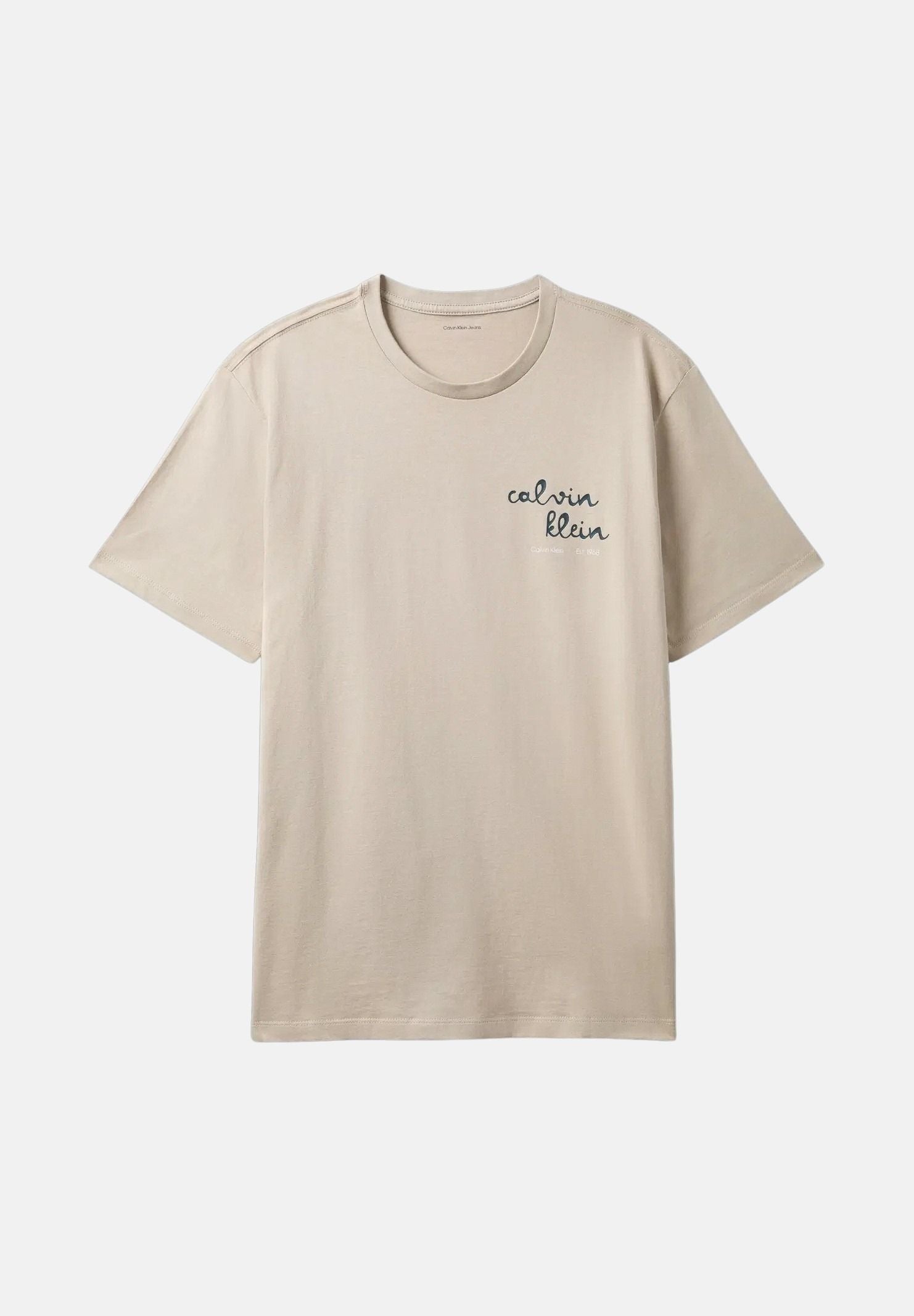 CALVIN KLEIN JEANS T-shirt TRVL LINES SEASONAL TEE beige da uomo LV04RG837G PED CALVIN KLEIN JEANS