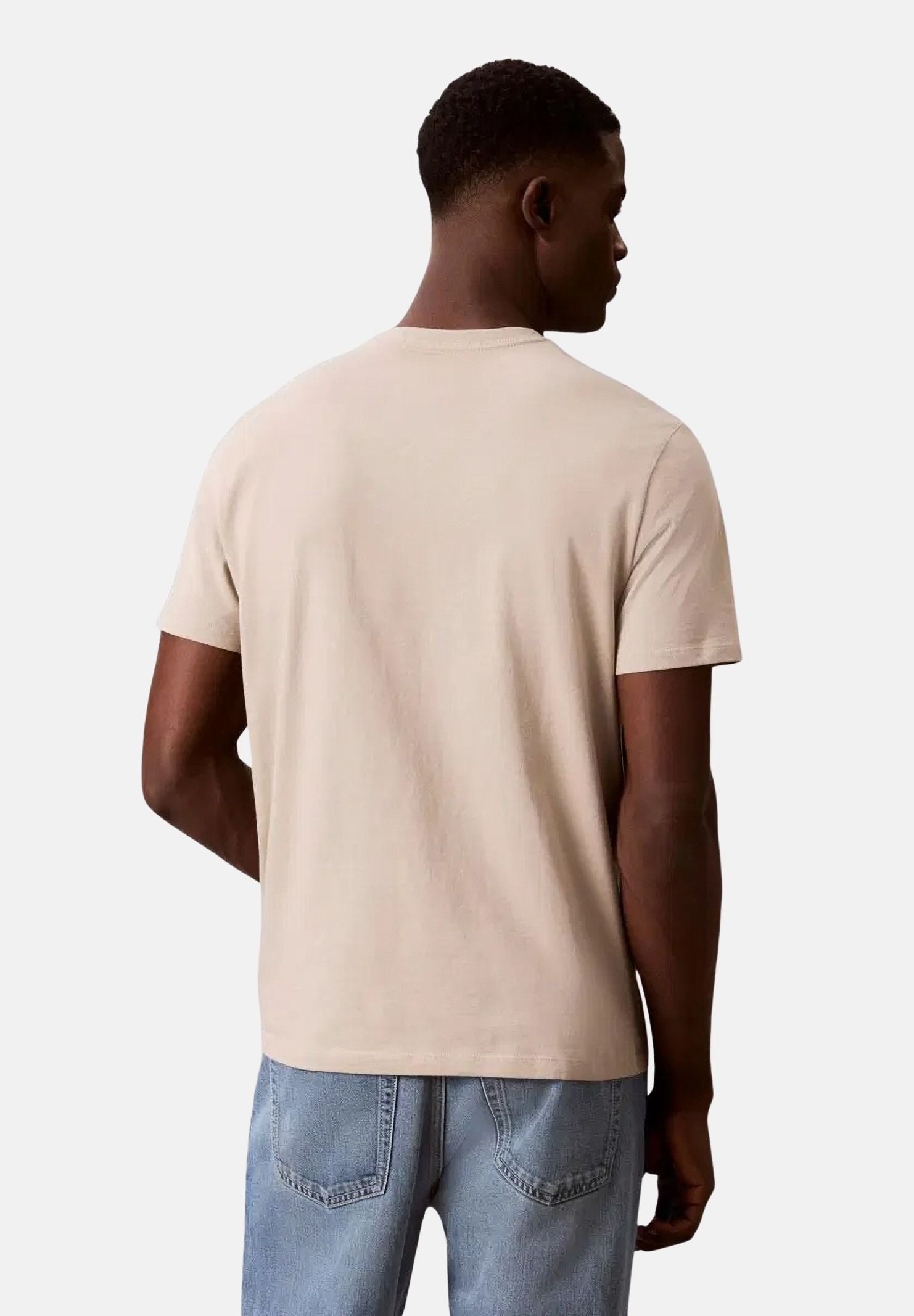 CALVIN KLEIN JEANS T-shirt TRVL LINES SEASONAL TEE beige da uomo LV04RG837G PED CALVIN KLEIN JEANS