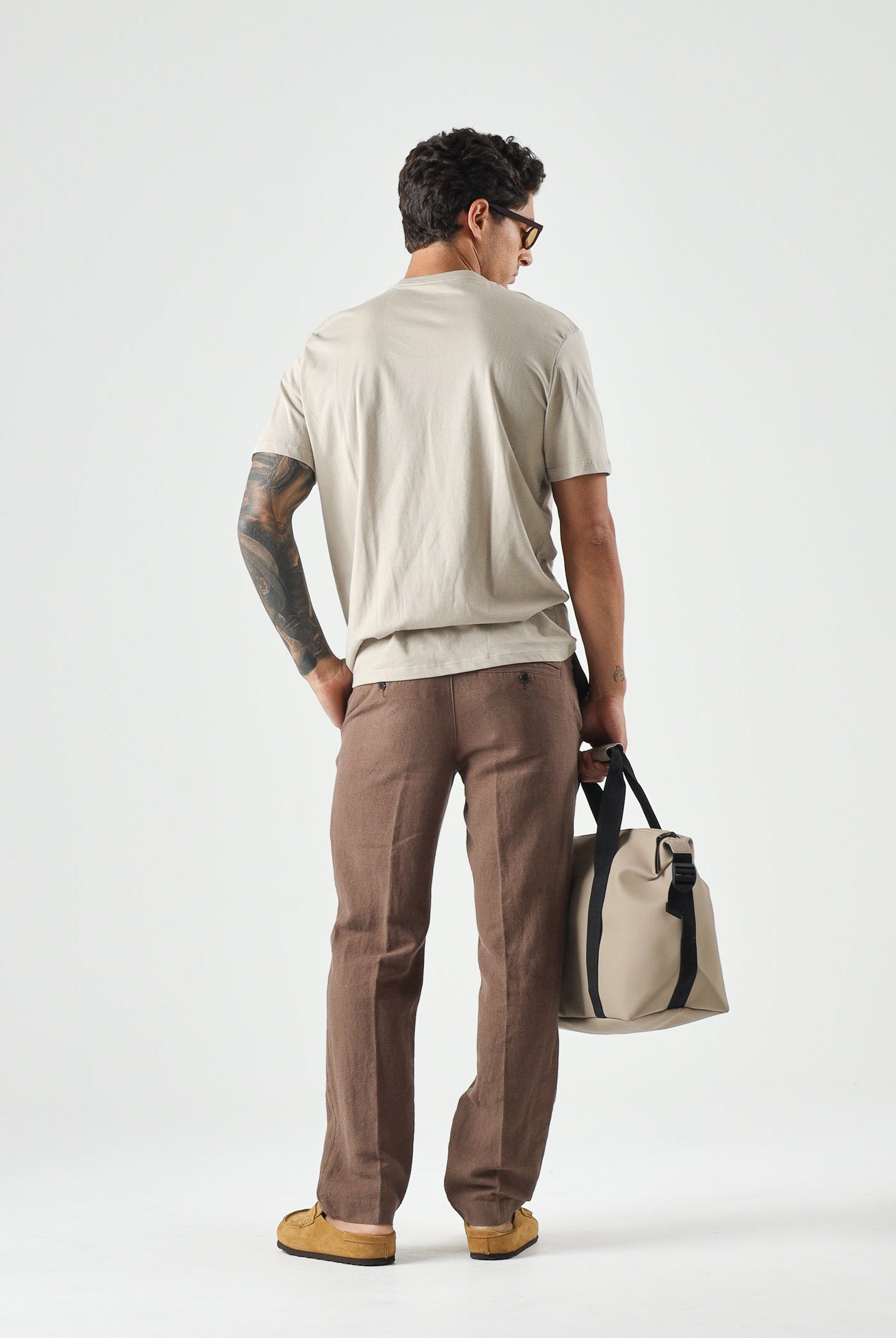 CALVIN KLEIN JEANS T-shirt TRVL LINES SEASONAL TEE beige da uomo LV04RG837G PED CALVIN KLEIN JEANS