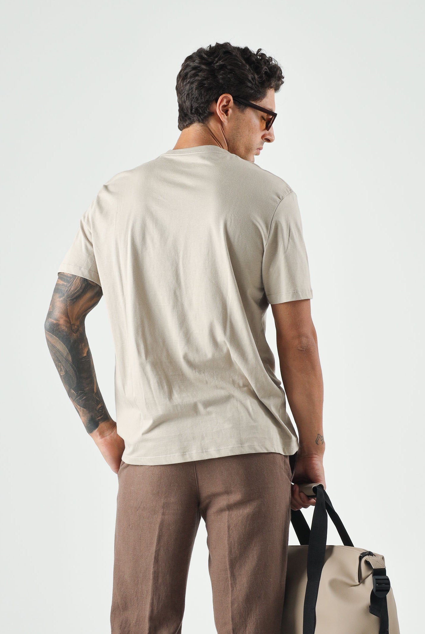CALVIN KLEIN JEANS T-shirt TRVL LINES SEASONAL TEE beige da uomo LV04RG837G PED CALVIN KLEIN JEANS