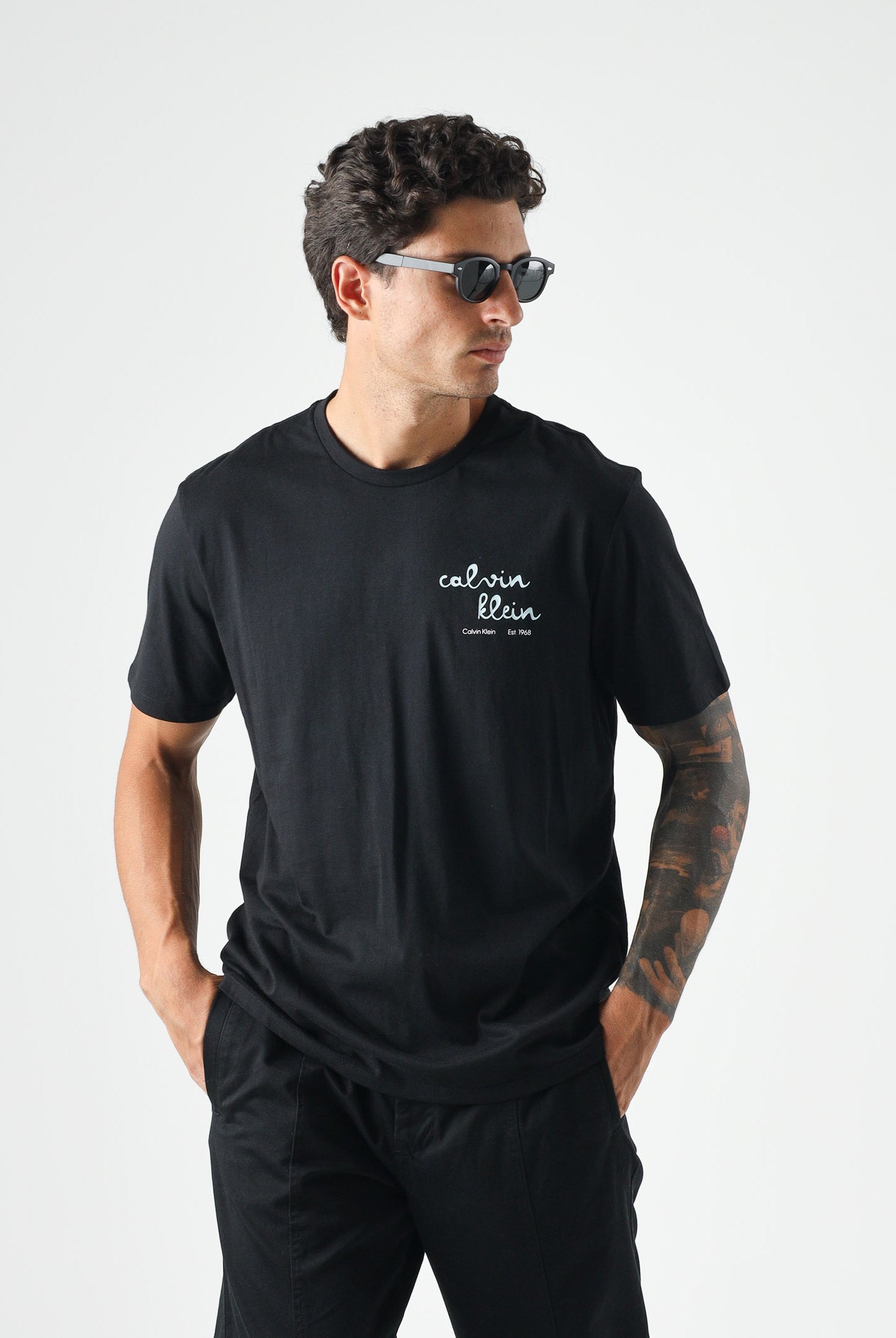 CALVIN KLEIN JEANS T-shirt LOGO GRAFIC nero da uomo <BR/> LV04RG837G UB1 CALVIN KLEIN JEANS