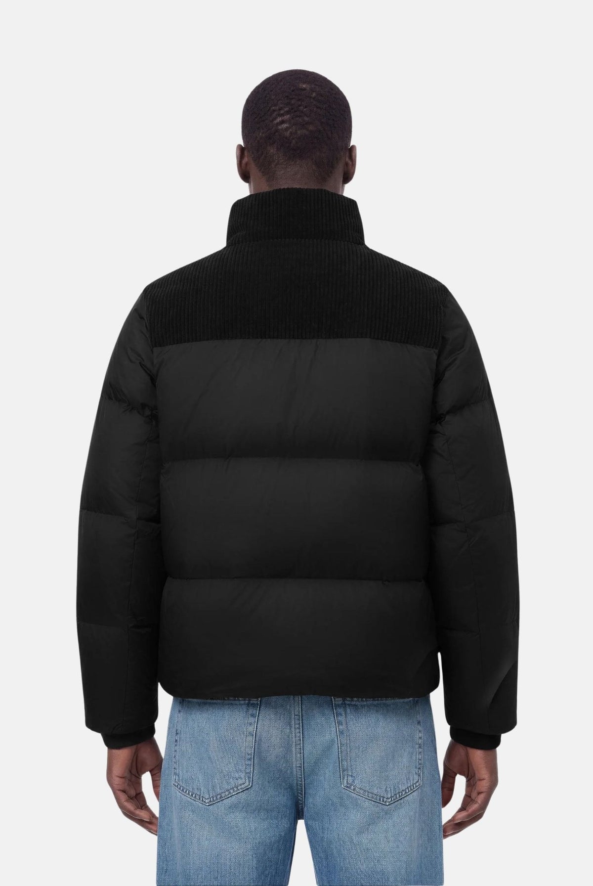 CALVIN KLEIN JEANS Piumino NYLON CORDUROY DOWN PUFFER JACKET Black nero da uomo LV04RH503G UB1 CALVIN KLEIN JEANS
