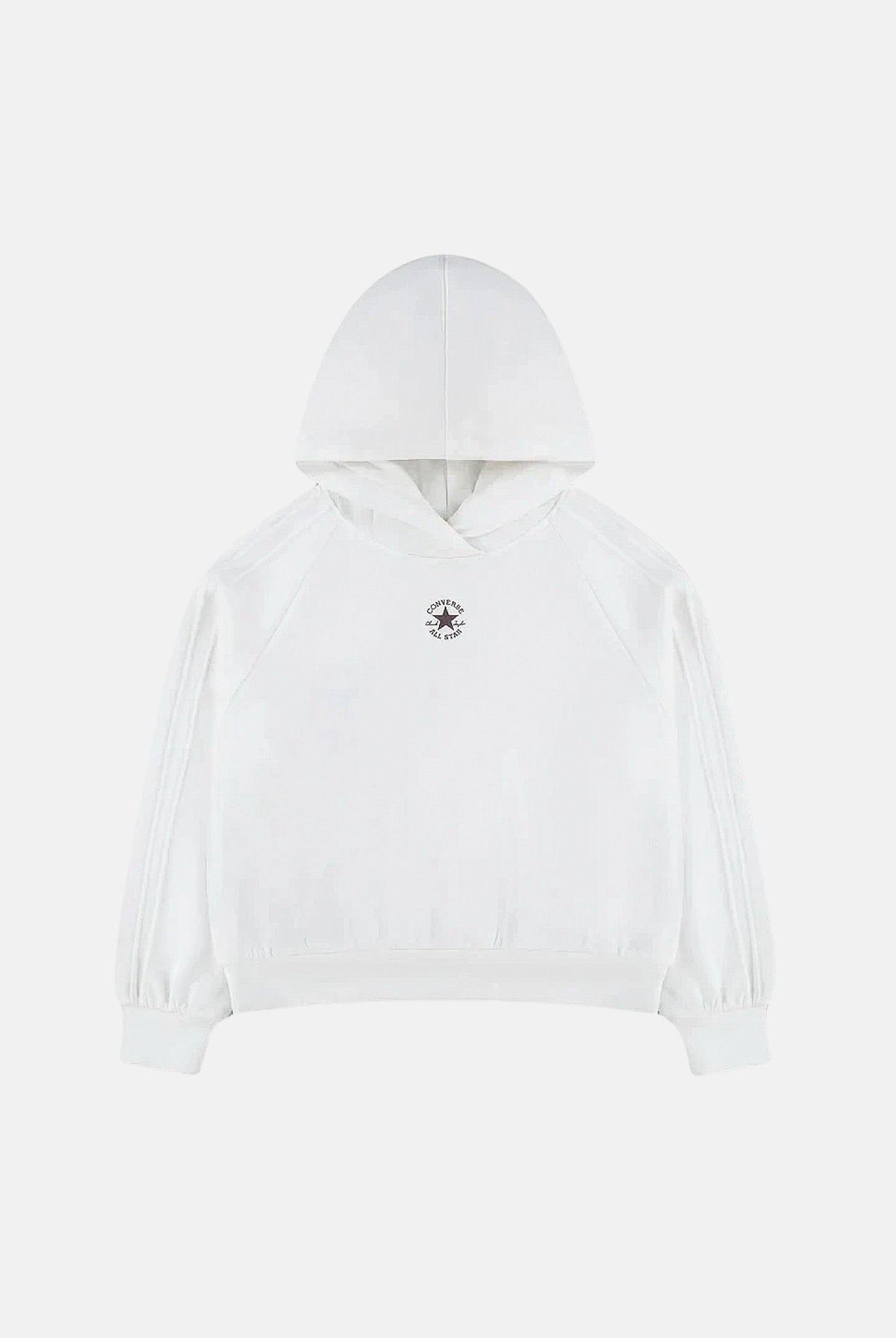 CONVERSE Felpa con cappuccio CNVG VARSITY PINTUCK HOODIE white bianco da bambina. 4CJ837 W70 CONVERSE