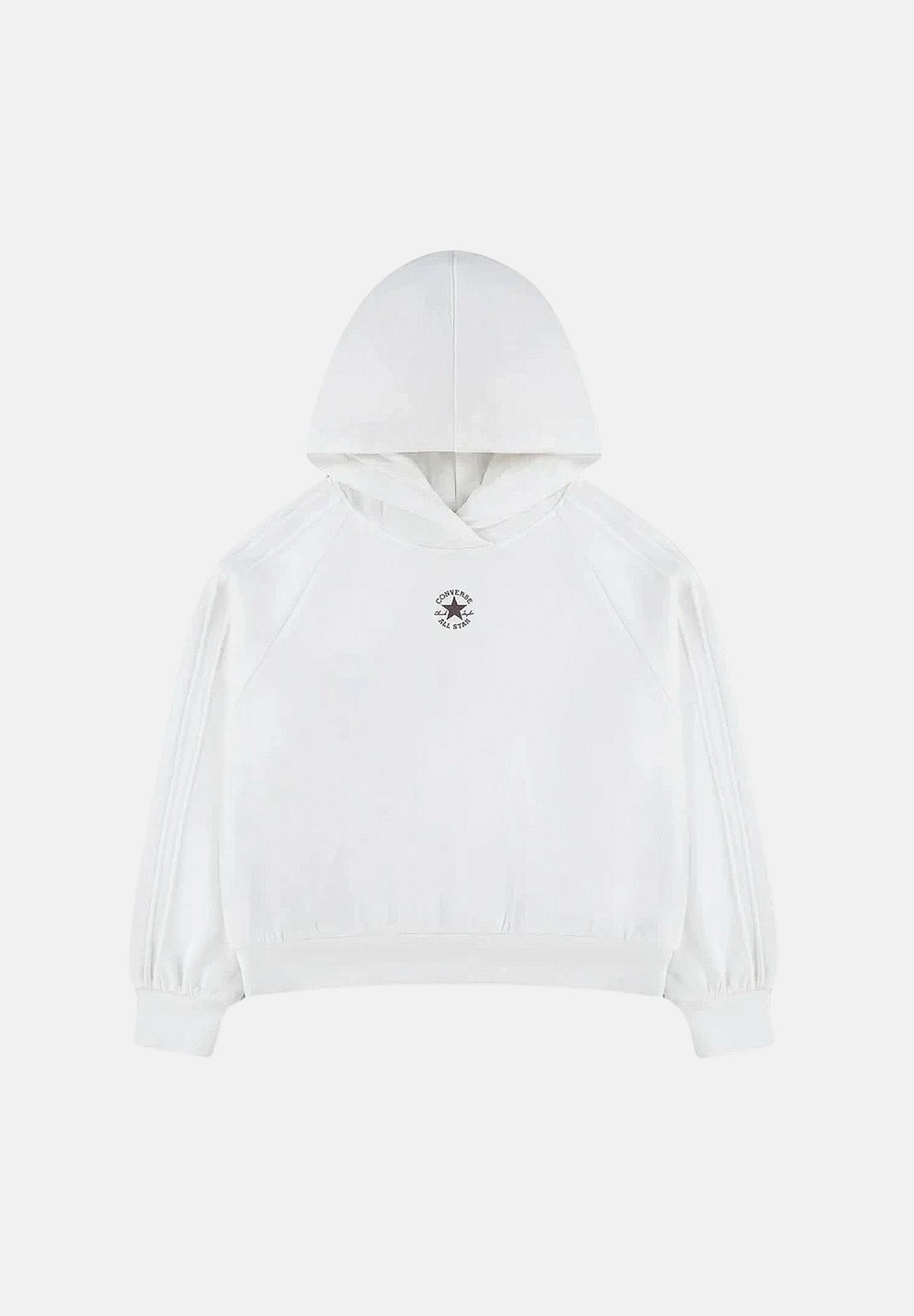 CONVERSE Felpa con cappuccio CNVG VARSITY PINTUCK HOODIE white bianco da bambina. 4CJ837 W70 CONVERSE