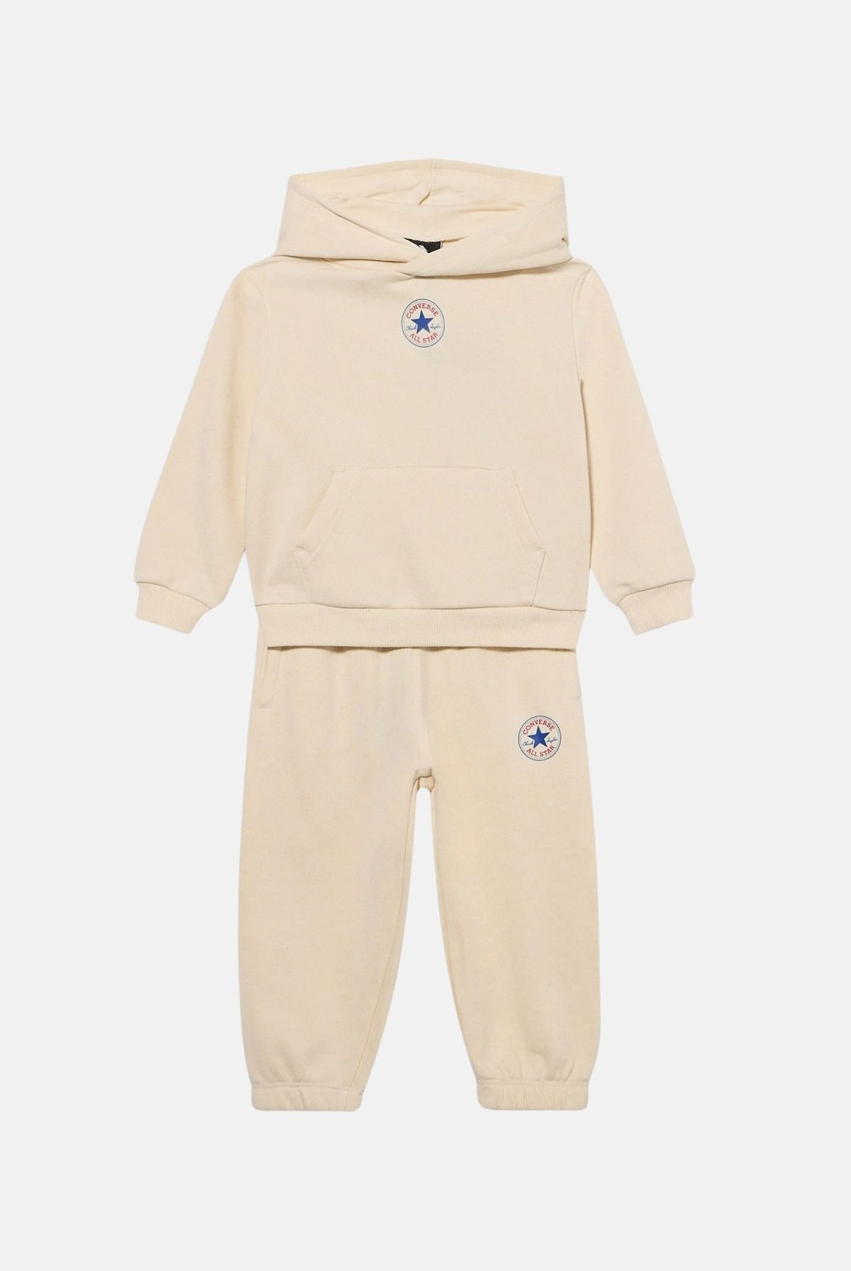 CONVERSE Tuta beige per neonato con felpa con cappuccio, pantaloni jogger e logo Chuck Taylor All Star. 6CK114 W0L CONVERSE
