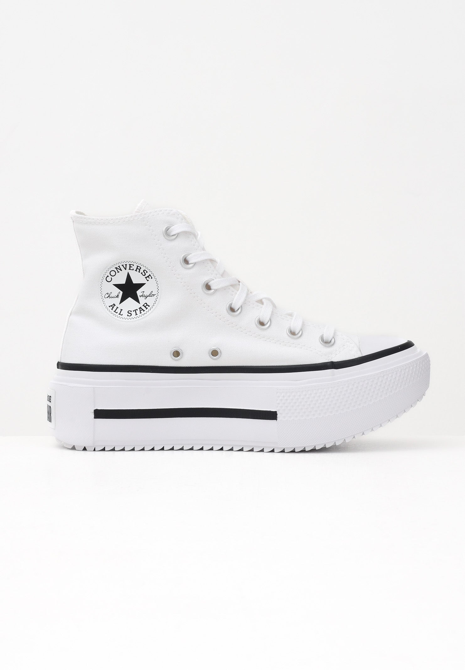 CONVERSE Sneakers Chuck Taylor All Star Lift Double Stack bianche da donna A12976C . CONVERSE