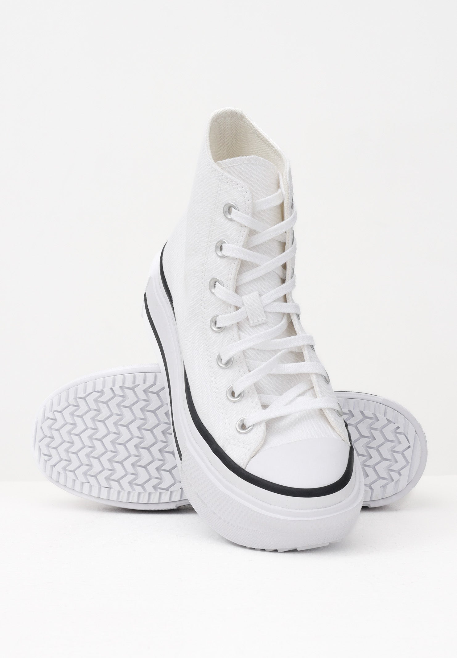 CONVERSE Sneakers Chuck Taylor All Star Lift Double Stack bianche da donna A12976C . CONVERSE