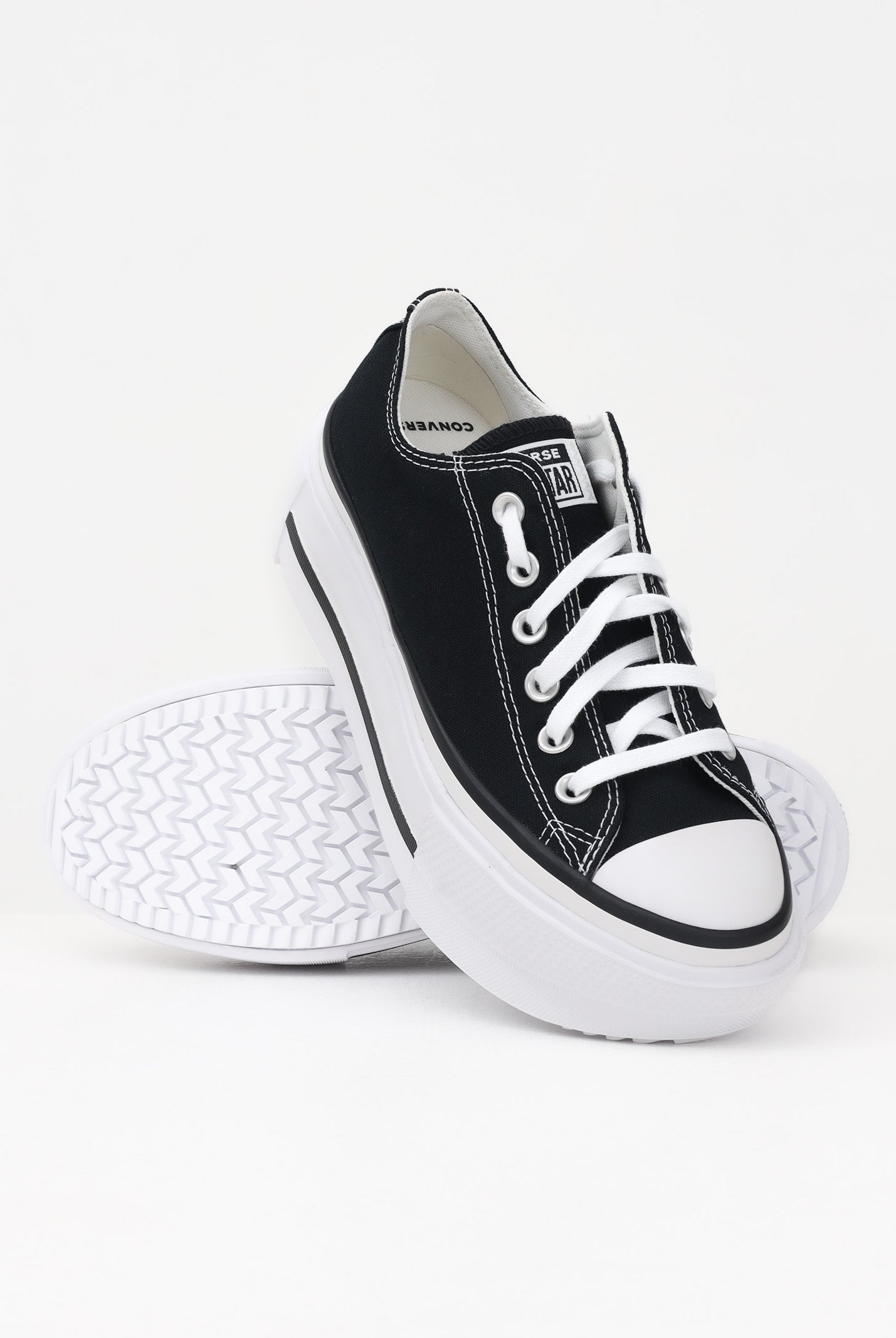 CONVERSE Sneakers Chuck Taylor All Star Lift Double Stack Platform nere da donna A15490C . CONVERSE