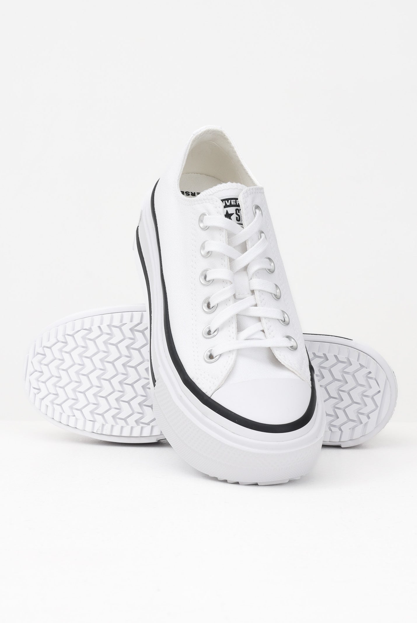 CONVERSE Sneakers Chuck Taylor All Star Lift Double Stack Platform bianche da donna A15491C . CONVERSE