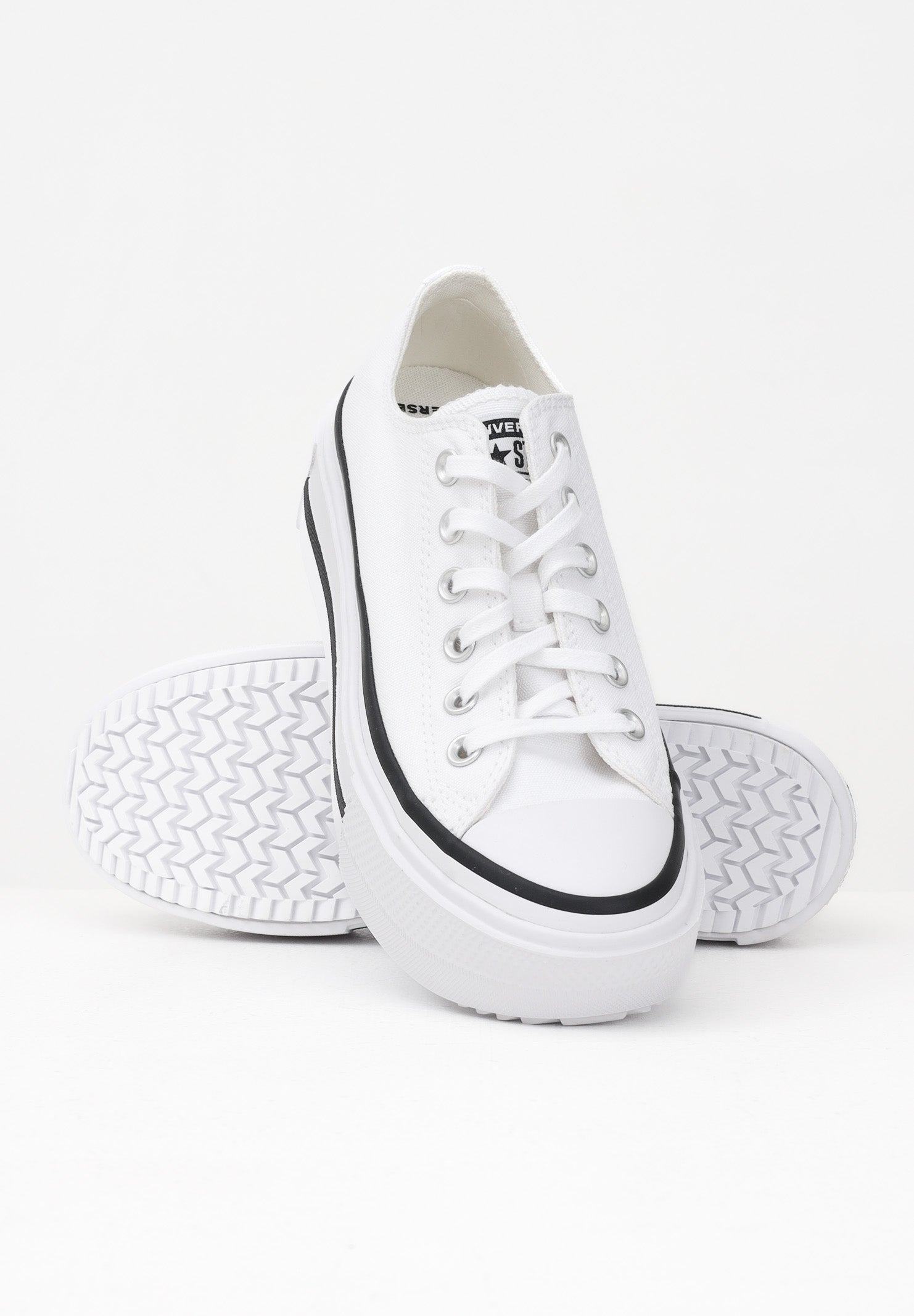 CONVERSE Sneakers Chuck Taylor All Star Lift Double Stack Platform bianche da donna A15491C . CONVERSE