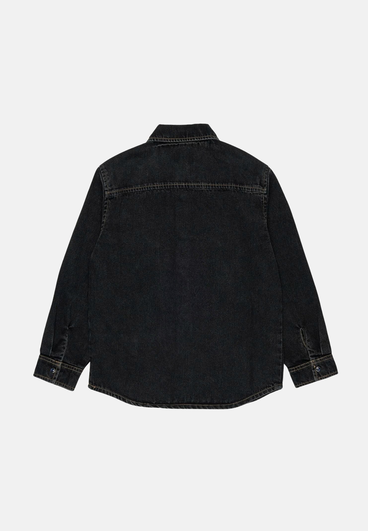 DIESEL Camicia di jeans CSIMPLY-OVER nero per donna, ragazzi e bambini con lavaggio sfumato e logo D ricamato. J01330KXBU6 K02 DIESEL