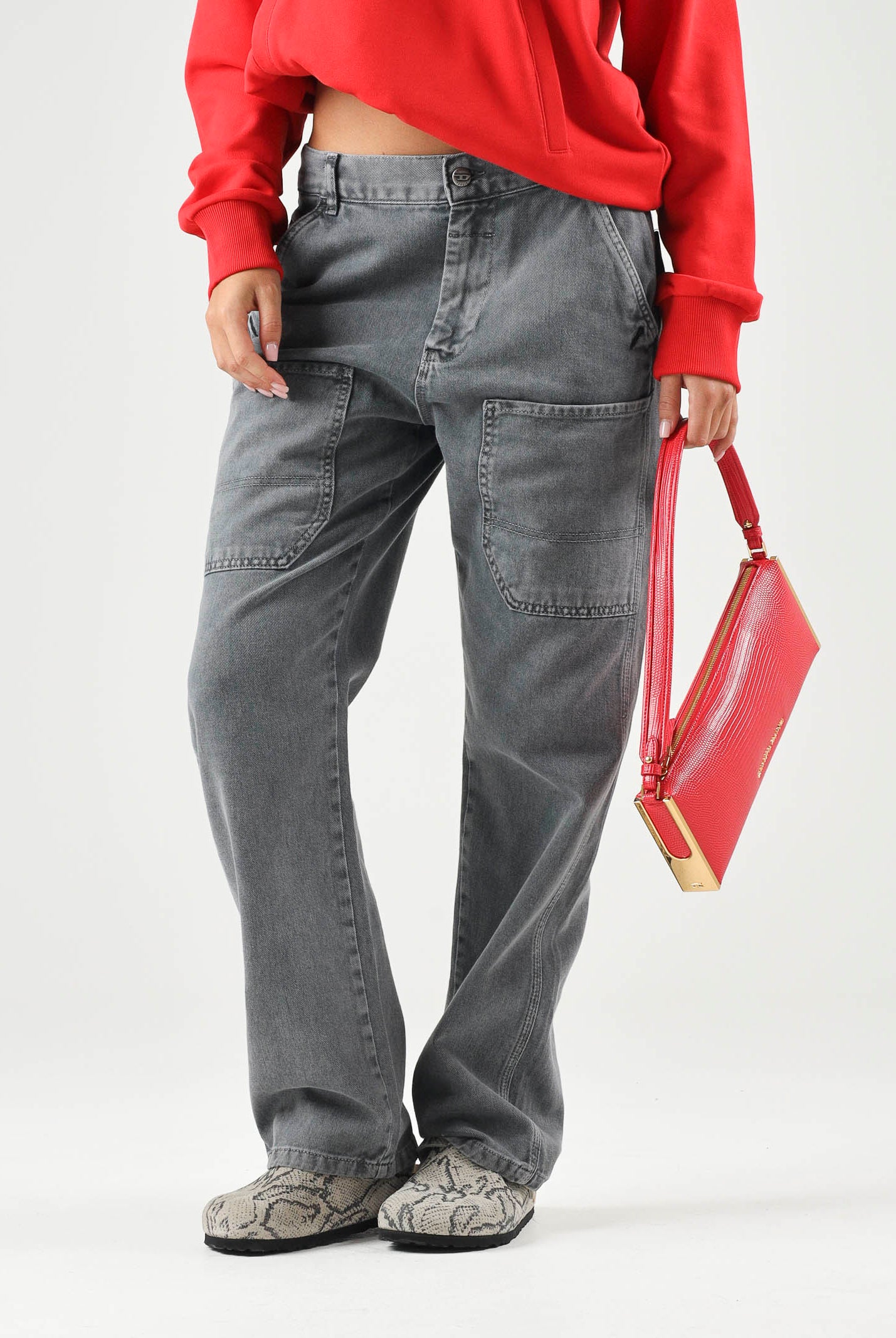 DIESEL Jeans ASPHALT grigio scuro per donna, ragazzi e bambini con lavaggio effetto used. J02330KXBUP K910A DIESEL