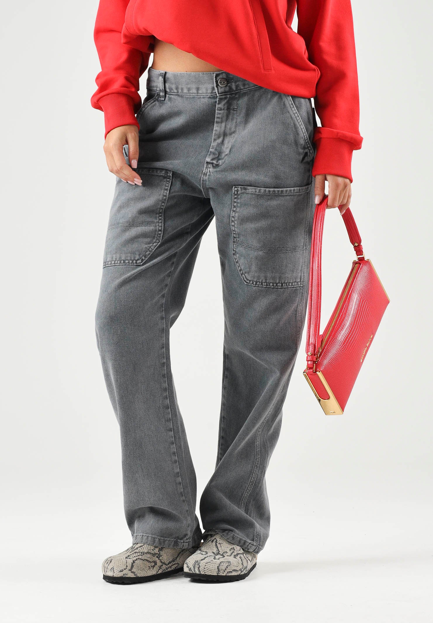 DIESEL Jeans ASPHALT grigio scuro per donna, ragazzi e bambini con lavaggio effetto used. J02330KXBUP K910A DIESEL