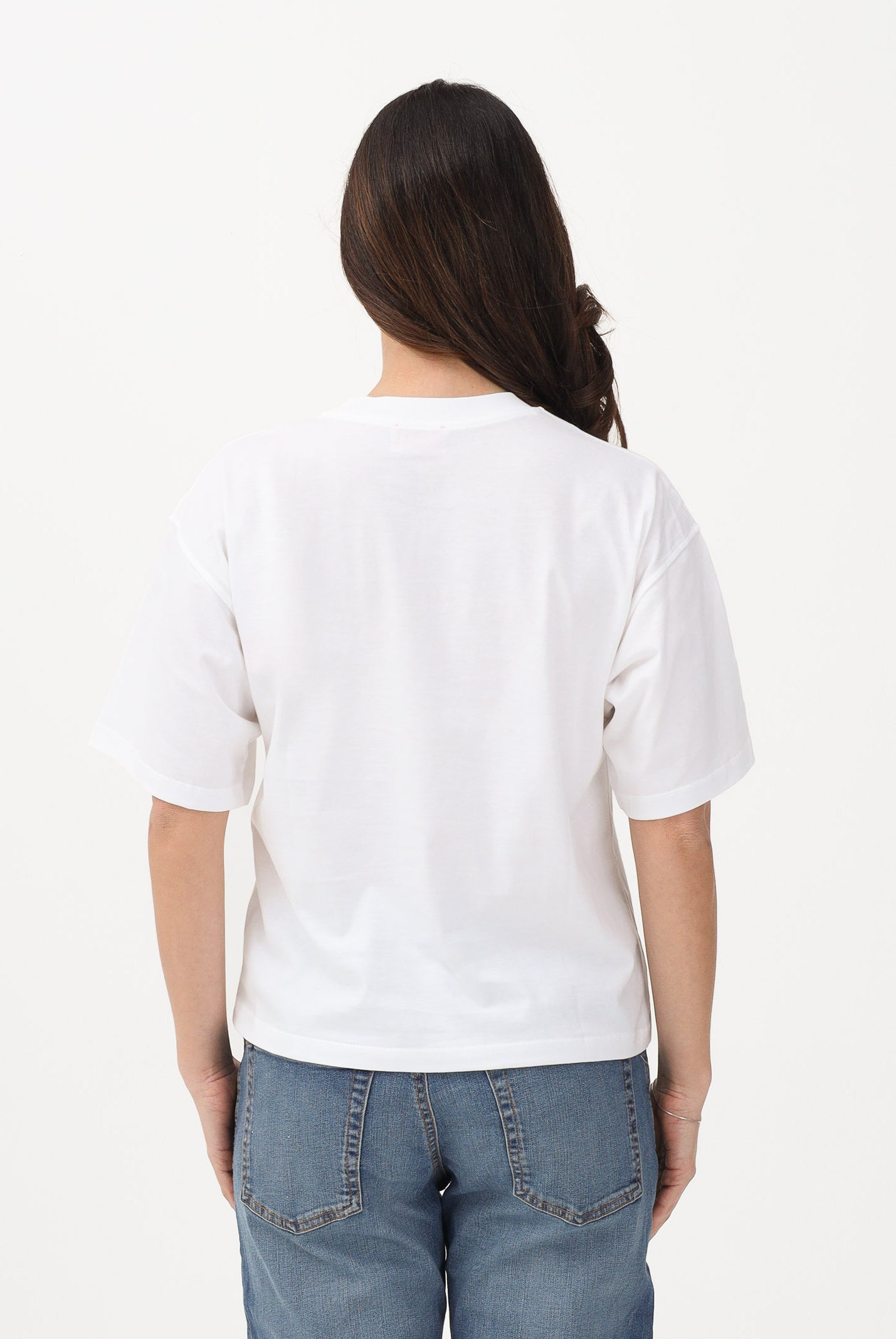 DIESEL T-shirt a manica corta bianca per donna e ragazze con logo Oval D J0242800YI9 K100 DIESEL