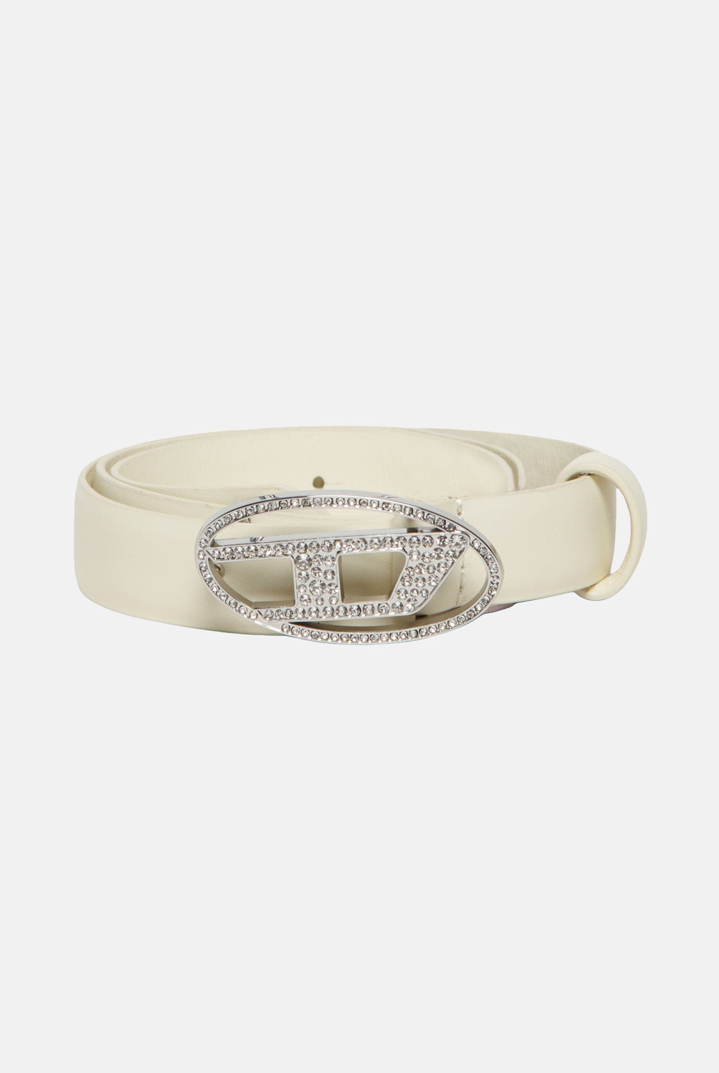 DIESEL Cintura bianca da donna con fibbia impreziosita da strass J02524KXBLR K141 DIESEL