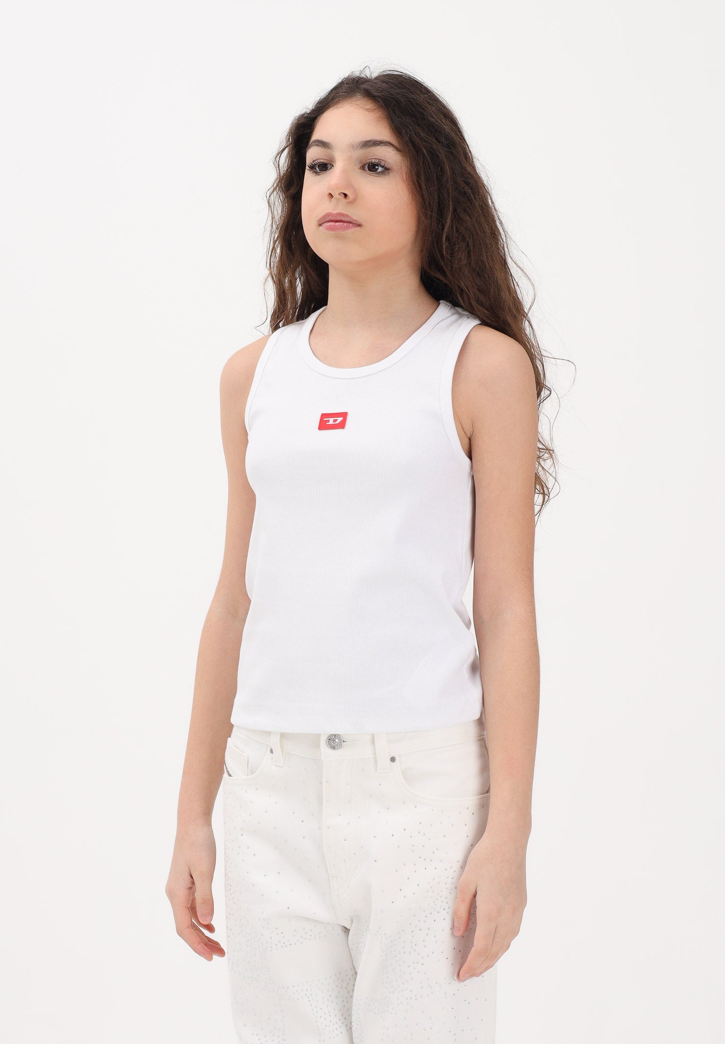 DIESEL Canotta bianca per donna, ragazze e bambine con logo J02594KYAZY K100 DIESEL