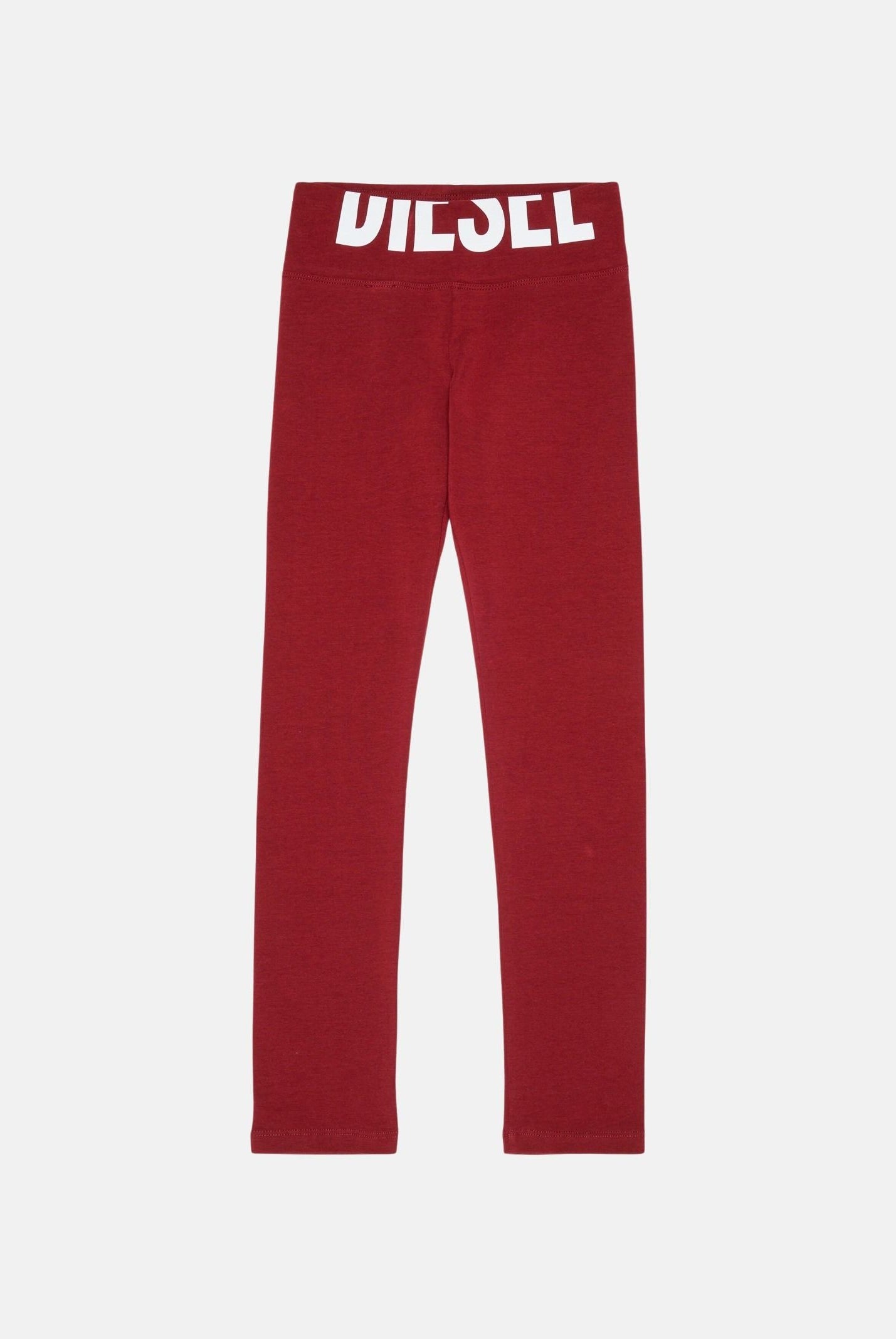 DIESEL Leggings PCEFY colore Syrah rosso bordeaux, per donna, ragazzi e bambini con logo iconico in vita J02660KYA0L K440 DIESEL