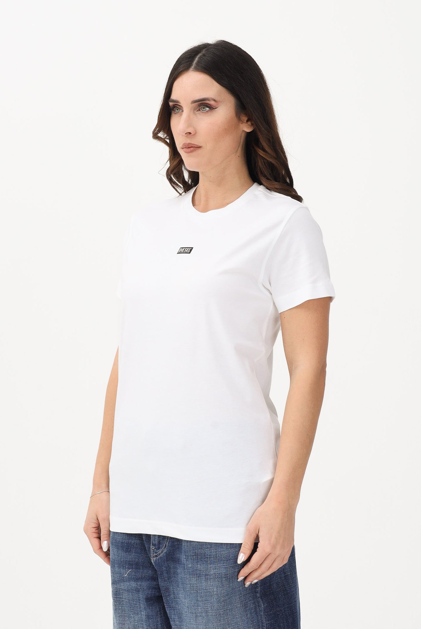DIESEL T-shirt a manica corta bianca per donna, ragazzi e bambini con logo J027700CATM K100 DIESEL