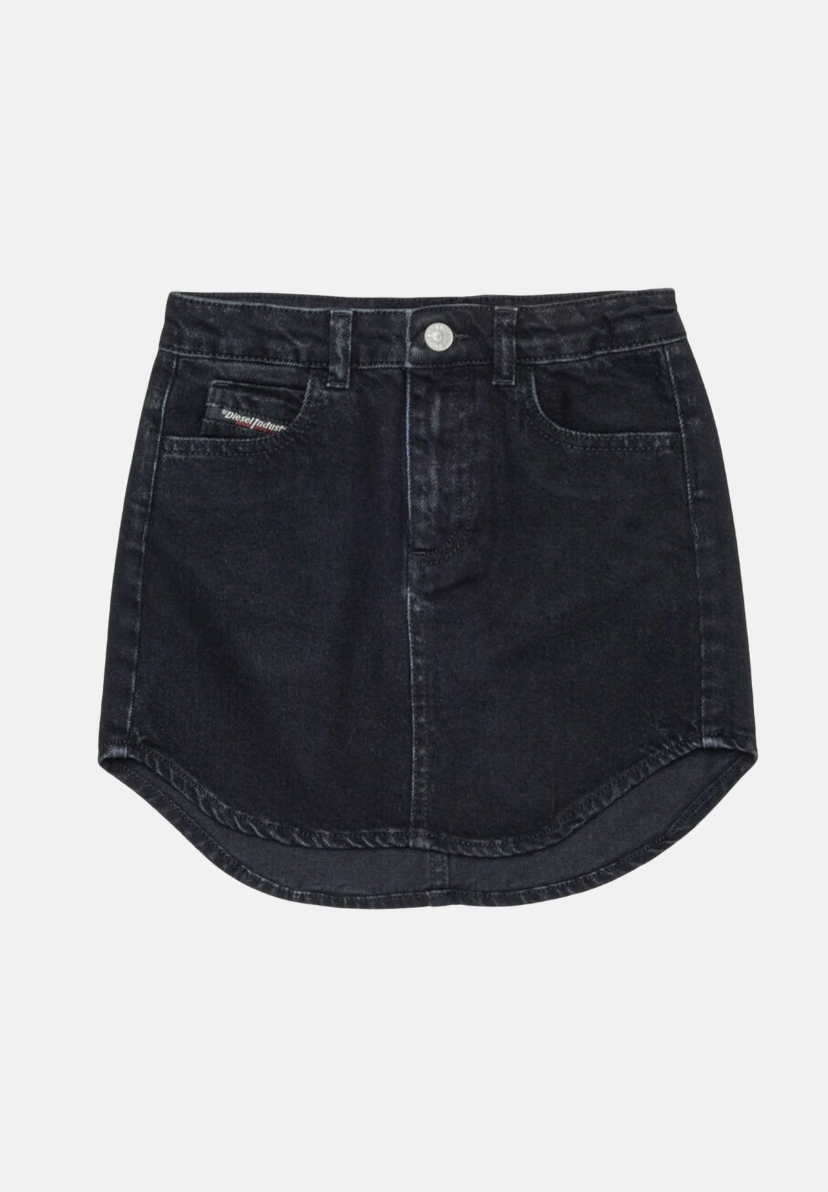 DIESEL Gonna in denim DE-OVI nera per donna con orlo sagomato J02864KXBUA K02 DIESEL