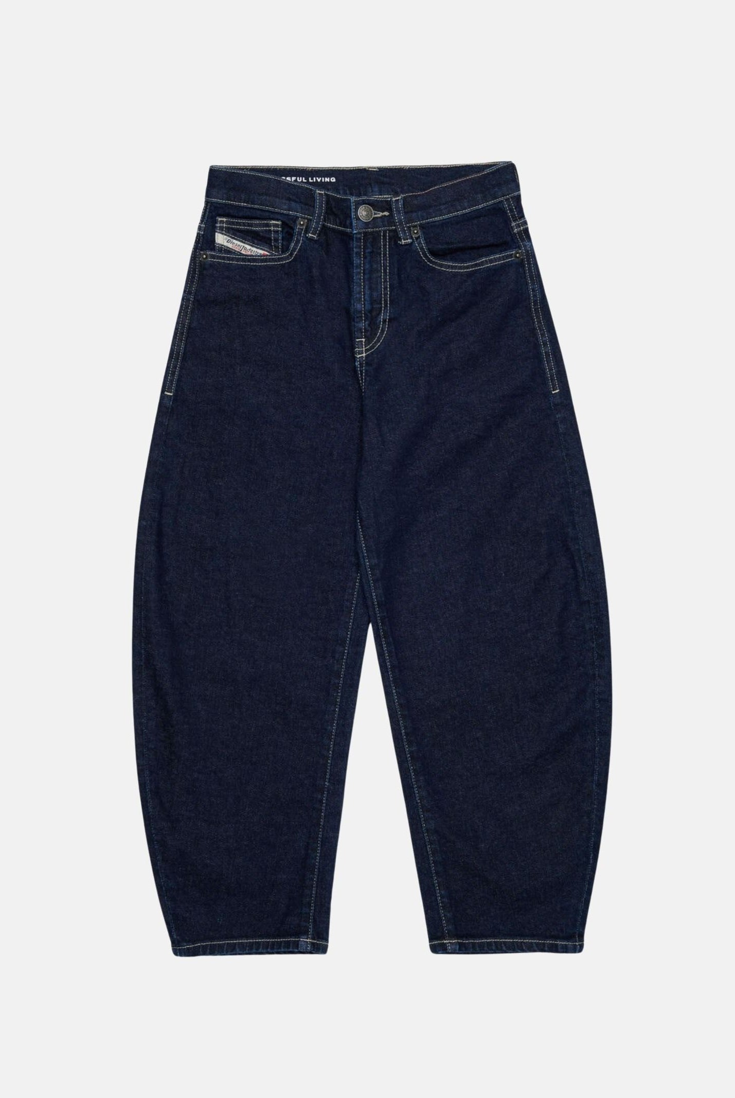 DIESEL Jeans D-MILTY denim blu scuro, per donna, ragazzi e bambini con cuciture a contrasto. J02885KXBUS K01 DIESEL