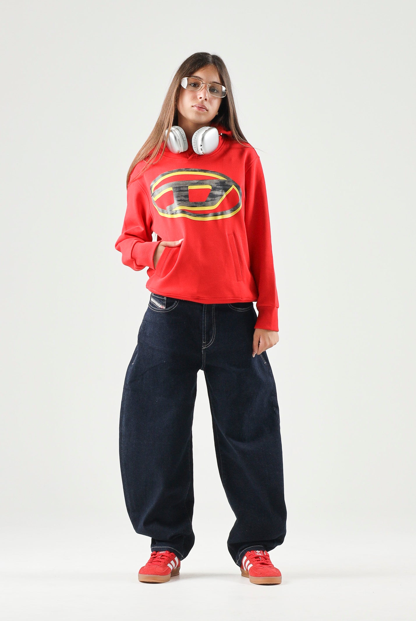DIESEL Jeans D-MILTY denim blu scuro, per donna, ragazzi e bambini con cuciture a contrasto. J02885KXBUS K01 DIESEL