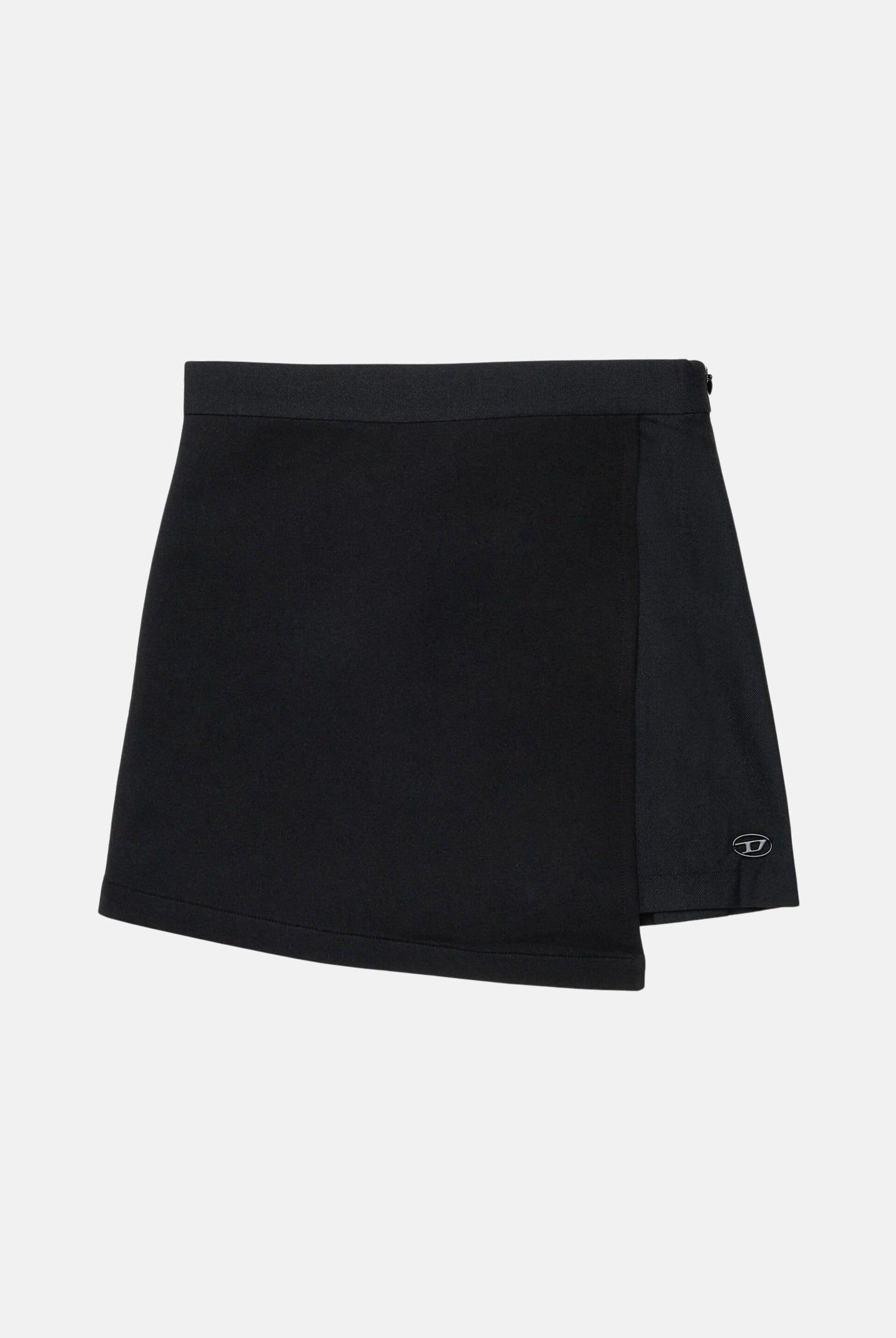 DIESEL Gonna GREBY colore nero per donna, ragazzi e bambini con design plissettato e taglio asimmetrico.<BR/> J02902KXBSJ K900 DIESEL