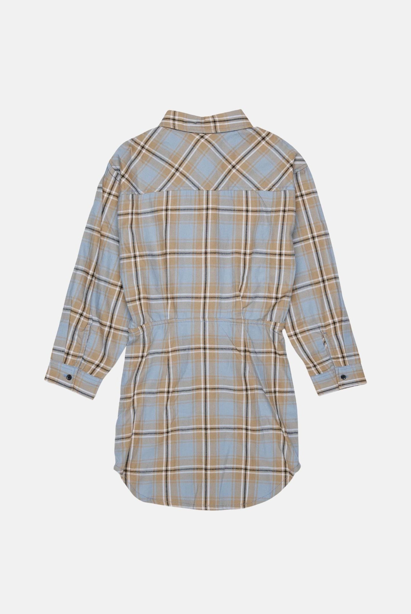 DIESEL Abito camicia corto CHEMISIER a quadri azzurro polvere e beige per donna e ragazza. J02907KXBU9 K80U DIESEL