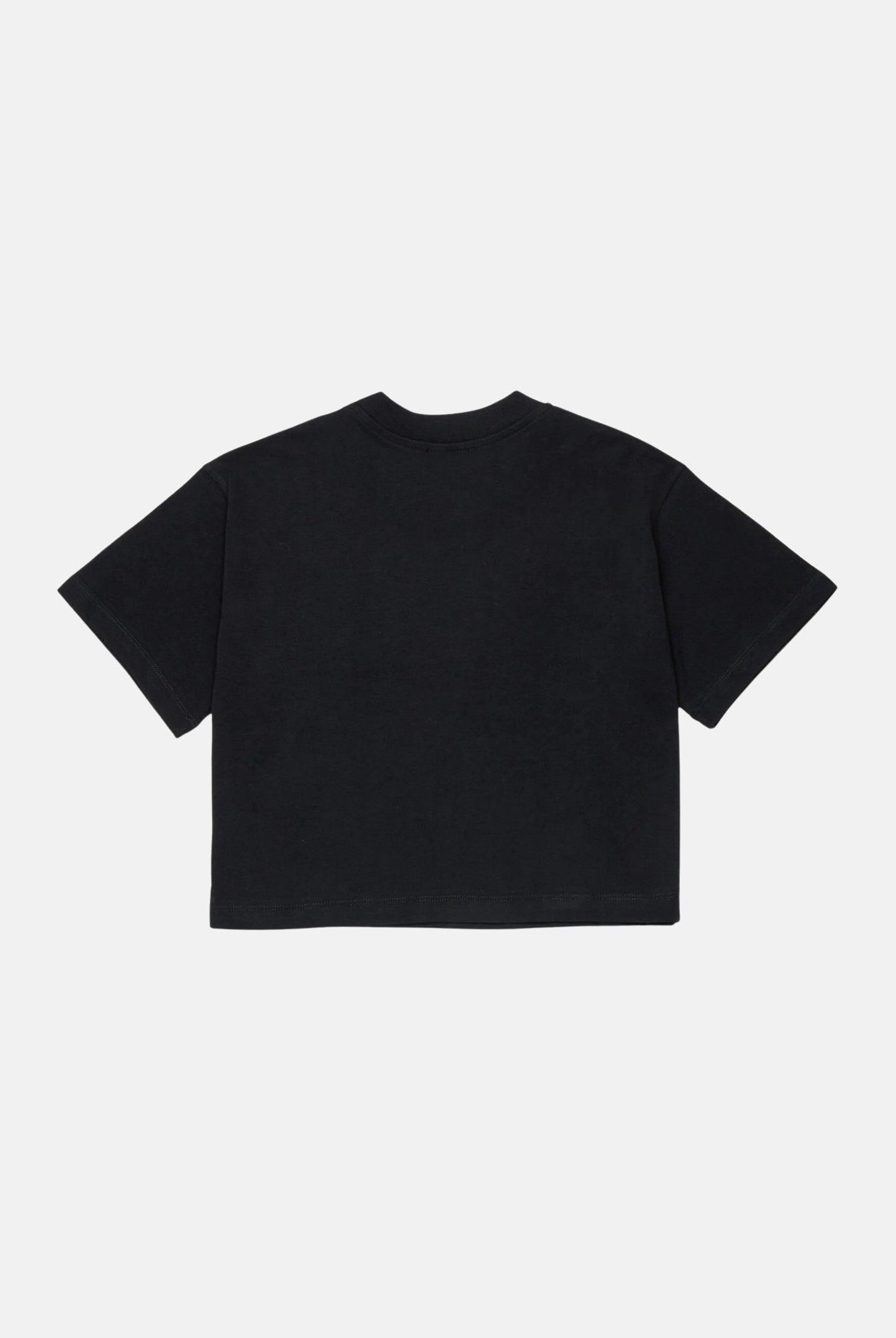 DIESEL T-shirt TLIXIN cropped nera per donna, ragazzi e bambini con logo Diesel frontale effetto sfrangiato. J0291800YI9 K900 DIESEL