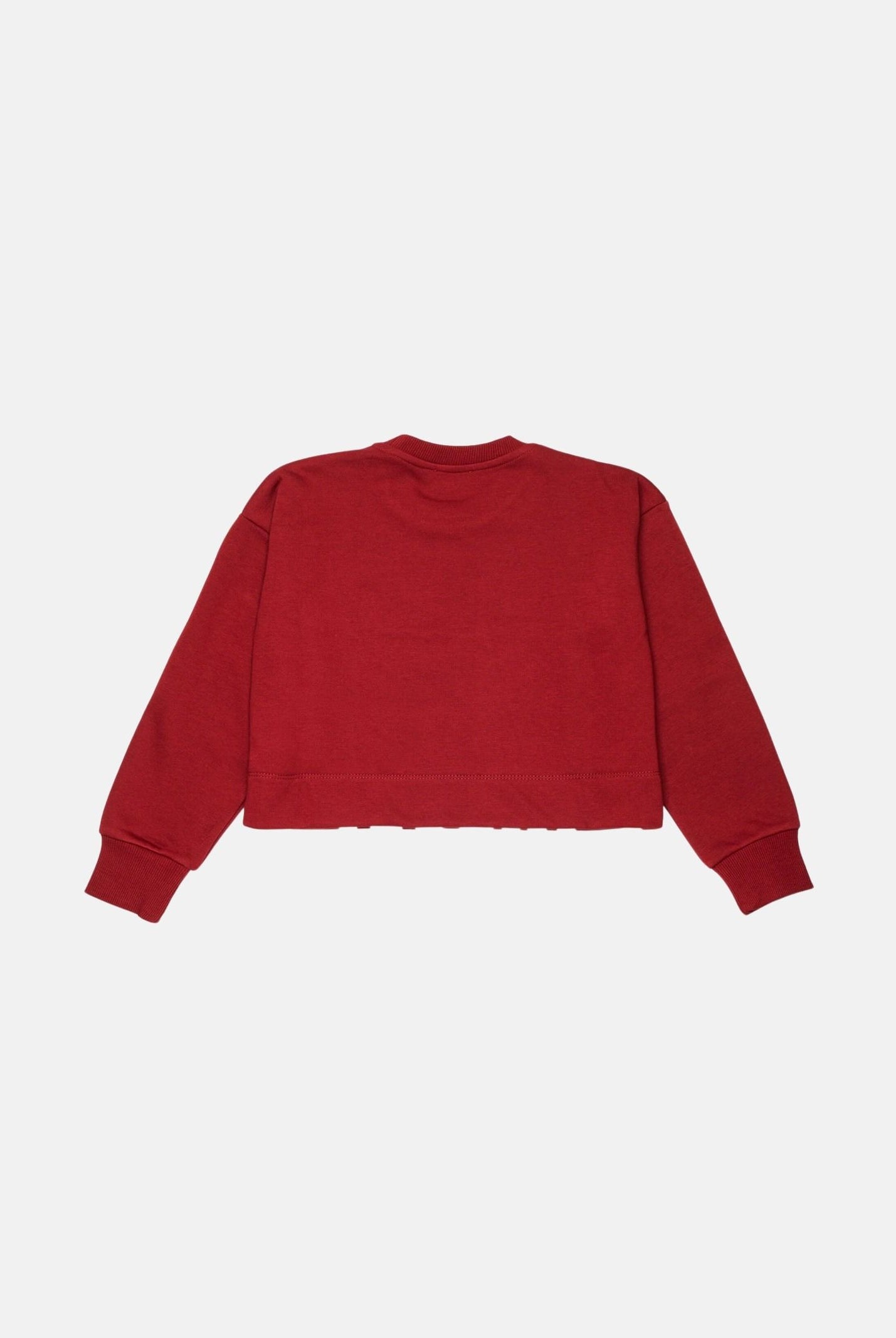 DIESEL Felpa cropped colore Syrah bordeaux, per donna, ragazzi e bambini con logo frontale J02936KYAZ3 K440 DIESEL
