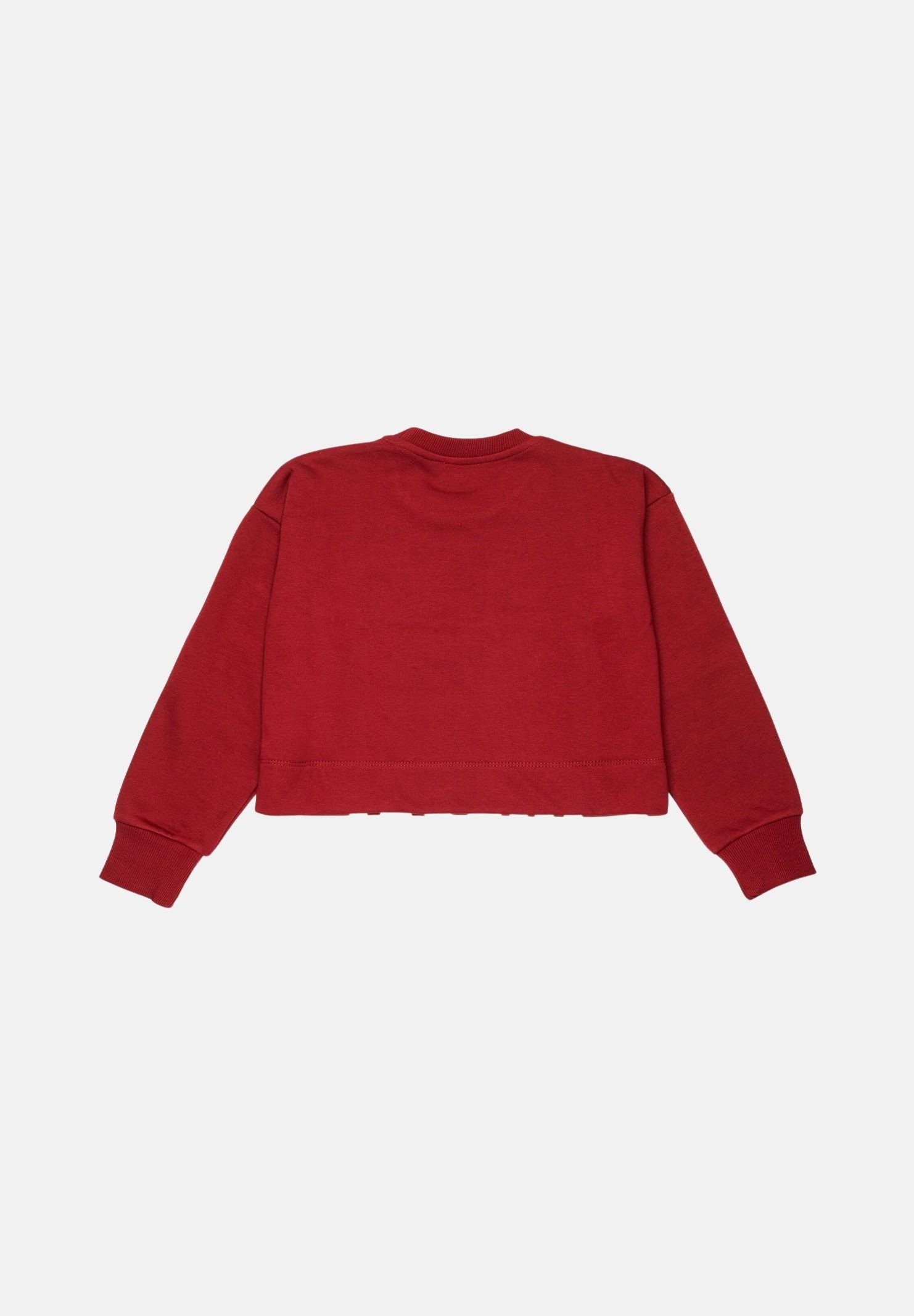 DIESEL Felpa cropped colore Syrah bordeaux, per donna, ragazzi e bambini con logo frontale J02936KYAZ3 K440 DIESEL