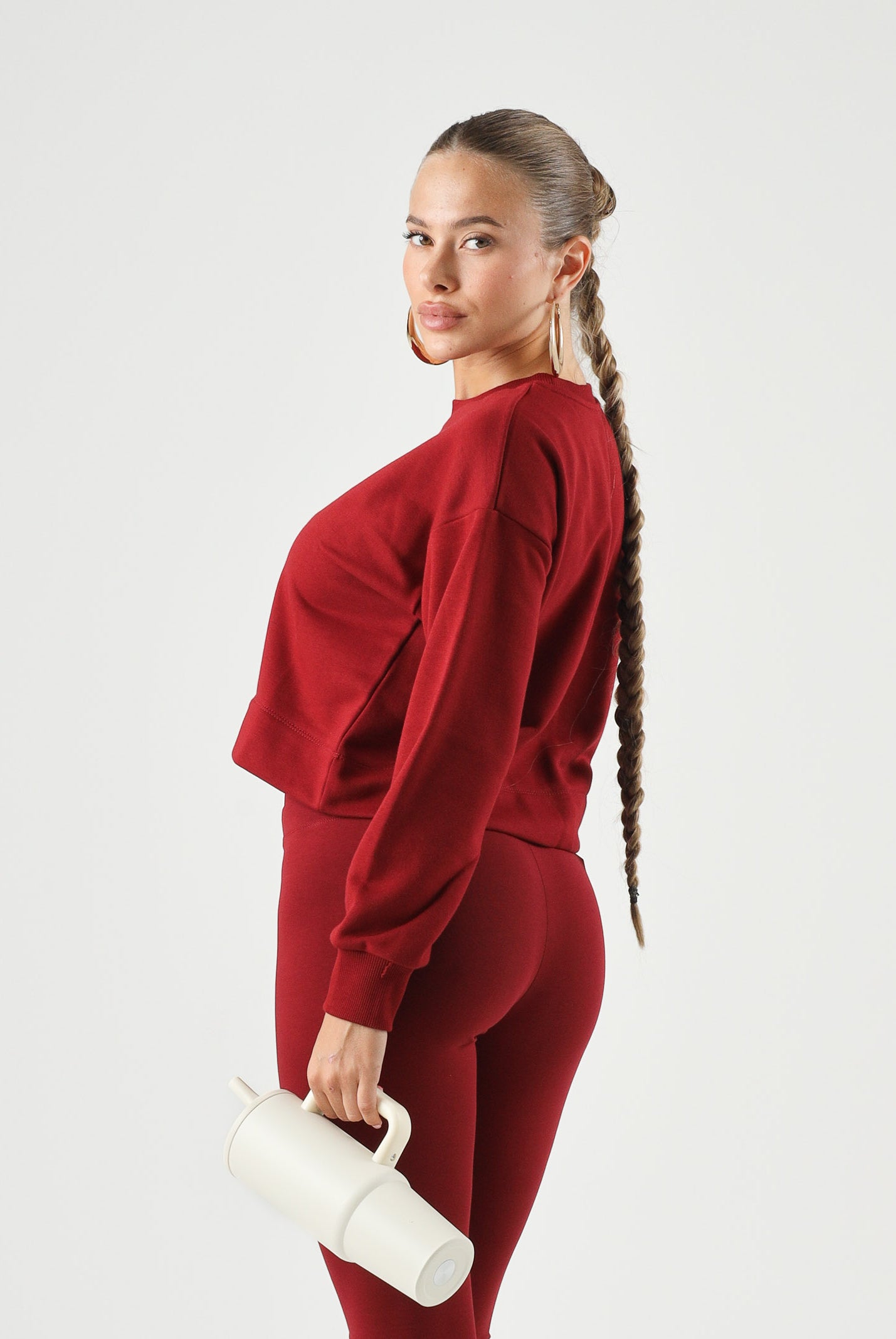 DIESEL Felpa cropped colore Syrah bordeaux, per donna, ragazzi e bambini con logo frontale J02936KYAZ3 K440 DIESEL