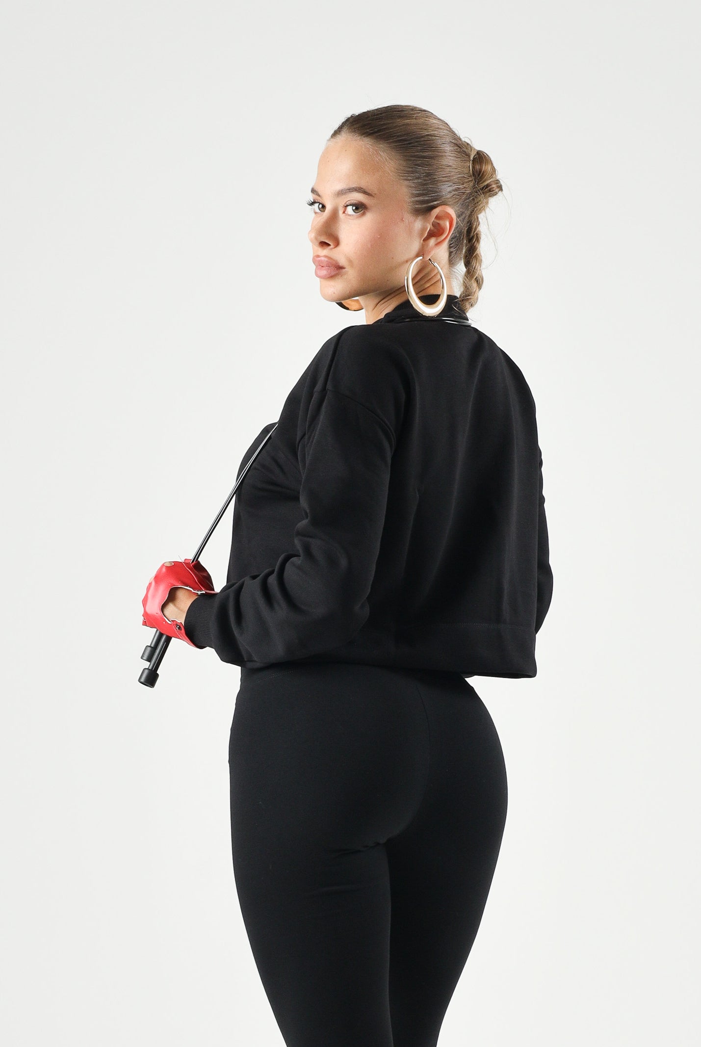 DIESEL Felpa cropped colore nero, per donna, ragazzi e bambini con logo frontale J02936KYAZ3 K900 DIESEL