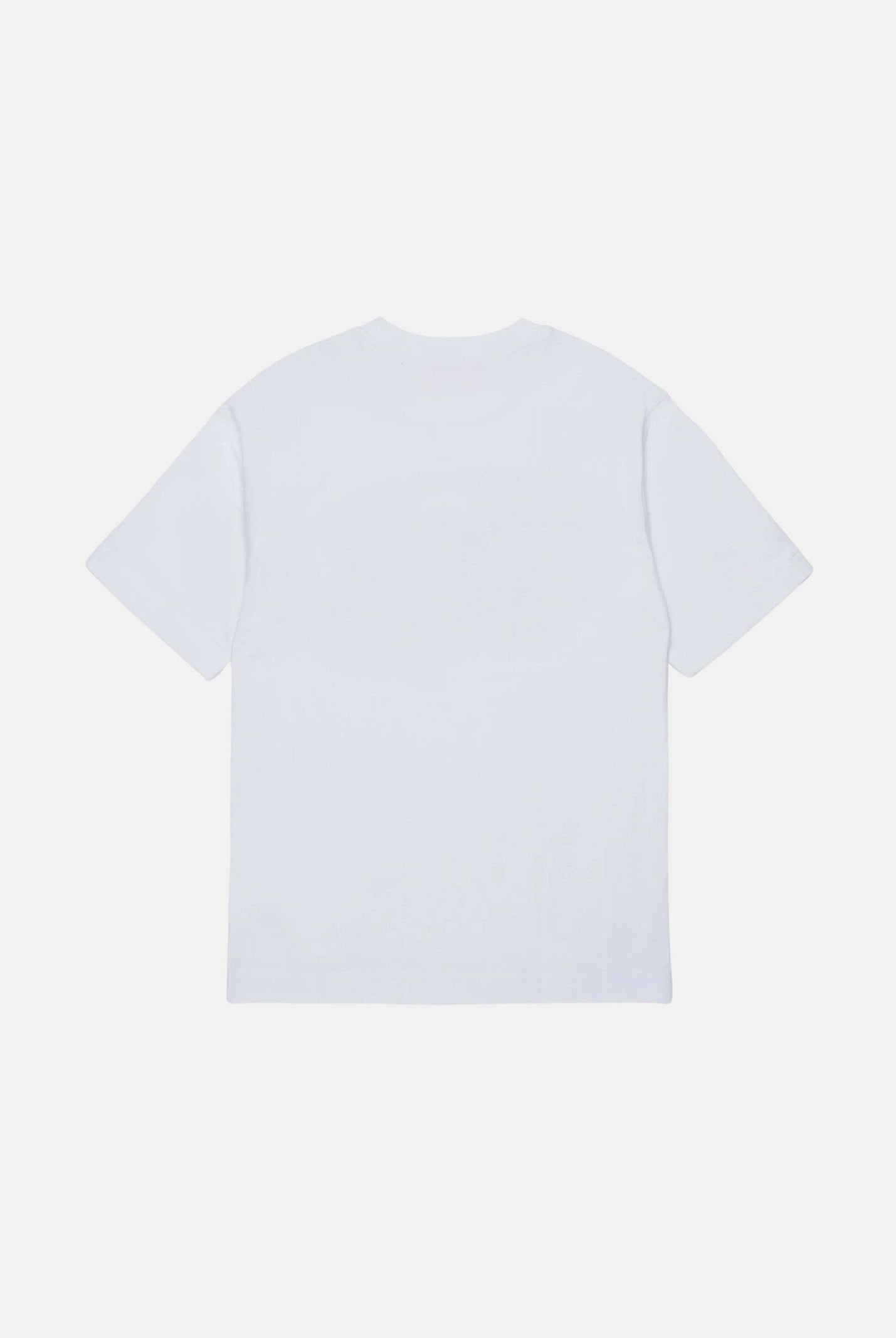 DIESEL T-shirt TVEL OVER bianca per donna, ragazzi e bambini con stampa logo Oval D bicolore frontale. J02969KYA1Y K100 DIESEL