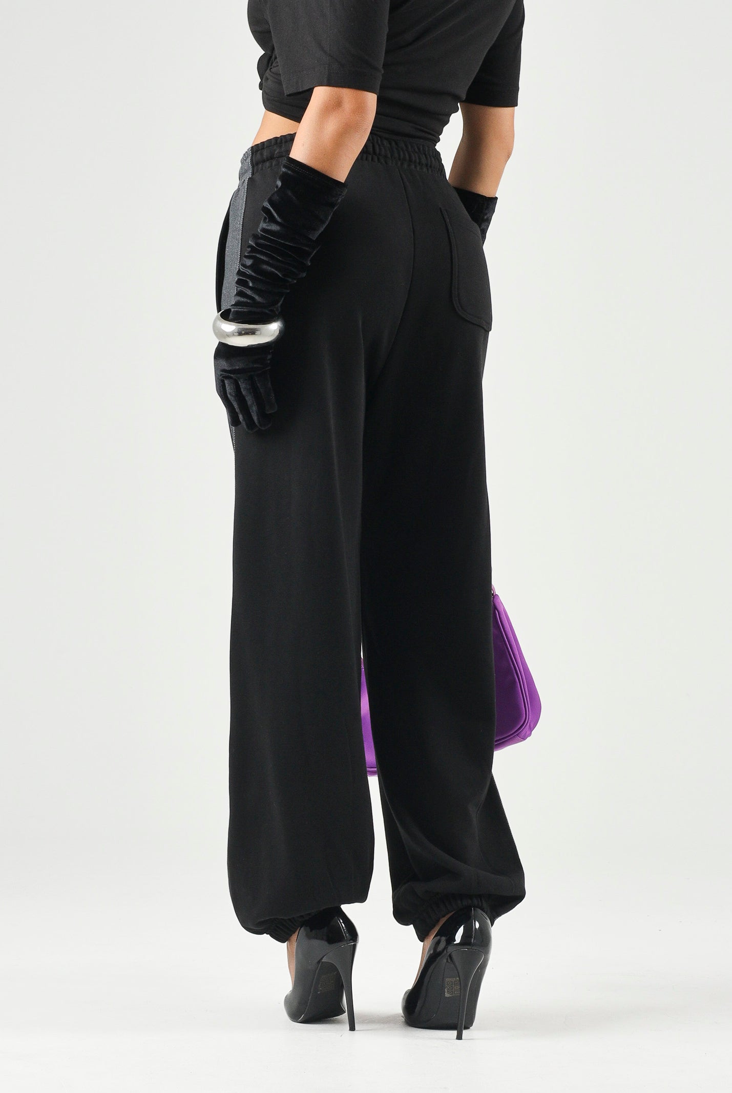 DIESEL Pantalone jogger PTEAN nero, per donna, ragazzi e bambini con bande laterali J029830GEAD K900 DIESEL