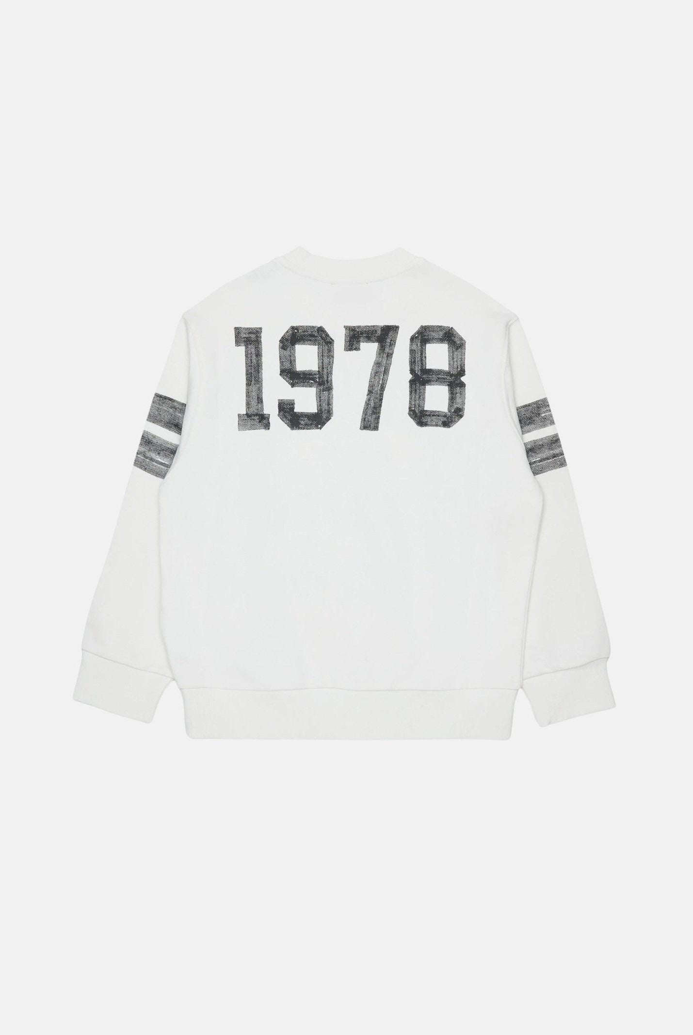 DIESEL Felpa SBAND Off White, per donna, ragazzi e bambini con stampe logo stile college, J029880GEAD K141 DIESEL