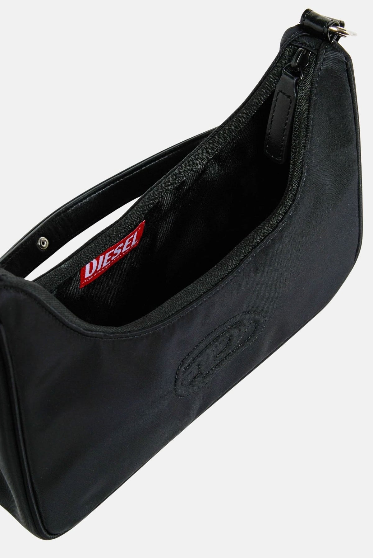 DIESEL Borsa a spalla WUNSY - NYLON SHOULDER nero da donna con con finitura liscia e satinata J03143KXBEW K900 DIESEL