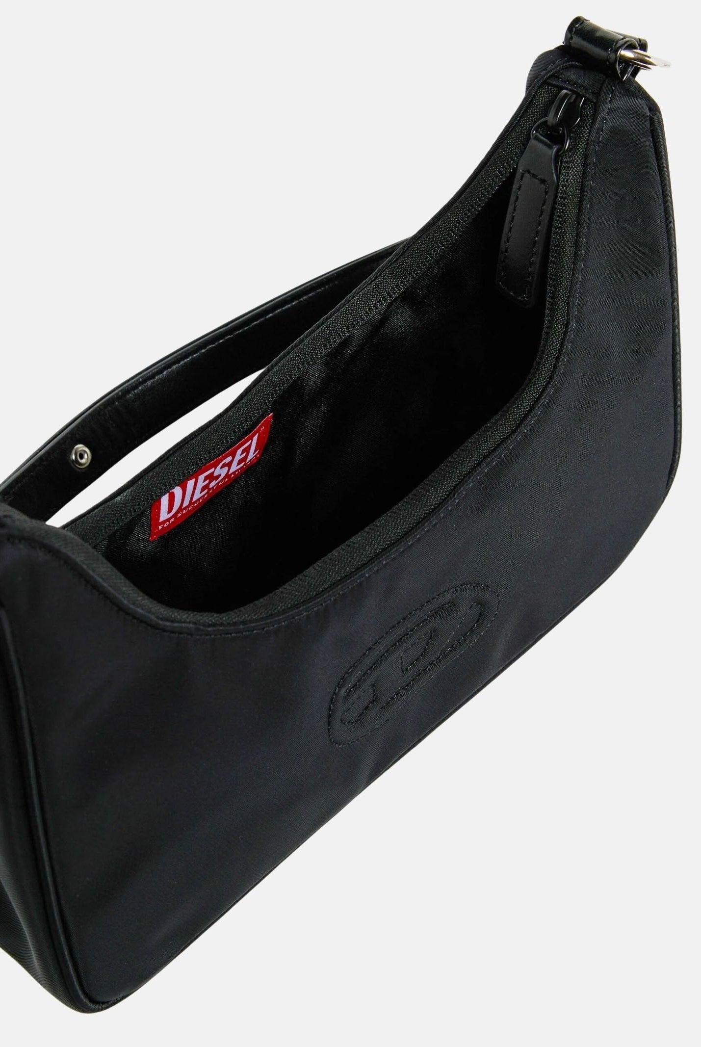 DIESEL Borsa a spalla WUNSY - NYLON SHOULDER BAG WITH OVAL D LOGO colore Black, da donna. J03143KXBEW K900 DIESEL