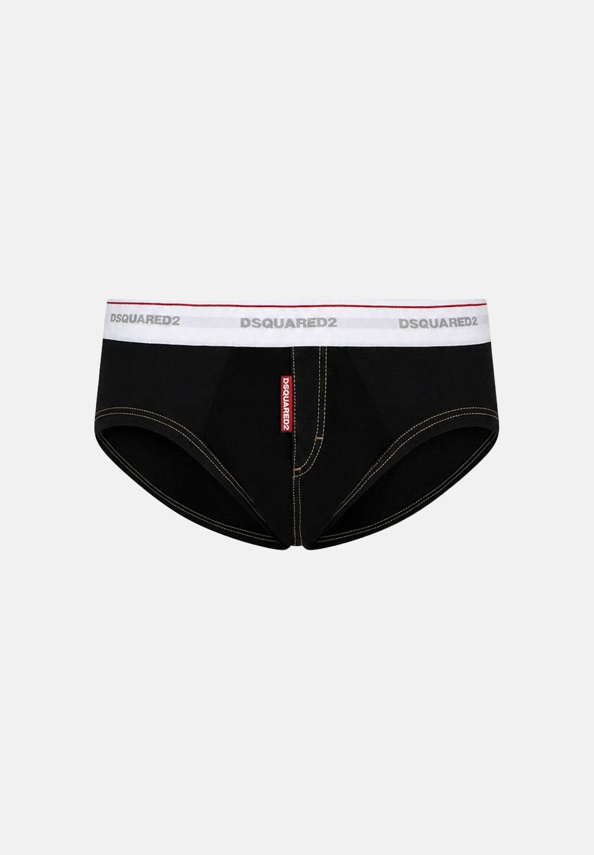 DSQUARED2 Slip nero da uomo con elastico in vita logato e iconica D9L806350 001 DSQUARED2