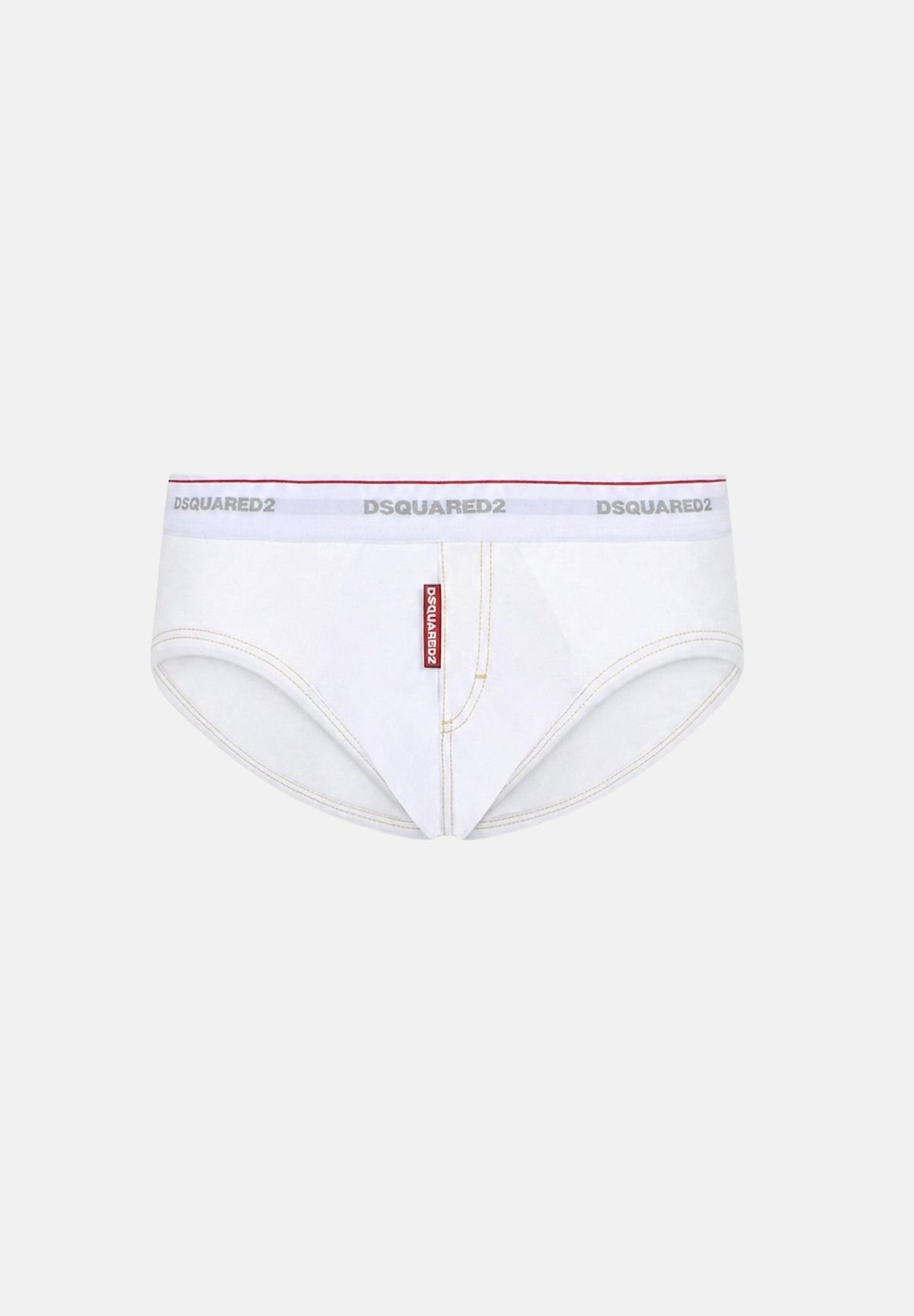DSQUARED2 Slip bianco da uomo con elastico in vita logato e iconica D9L806350 100 DSQUARED2
