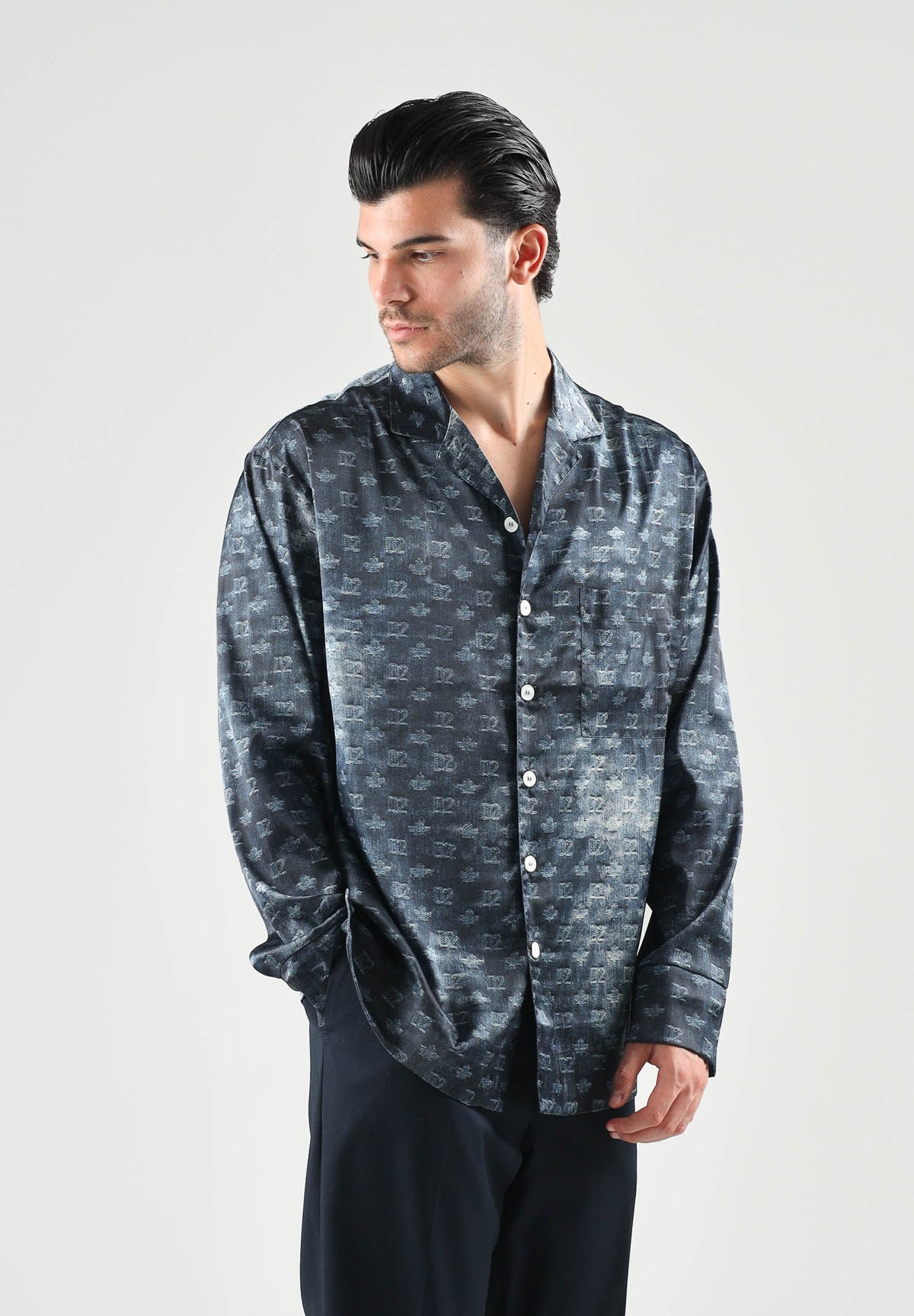 DSQUARED2 Camicia manica lunga denim blu per uomo e donna con taschino frontale applicato D9H386410 454 DSQUARED2