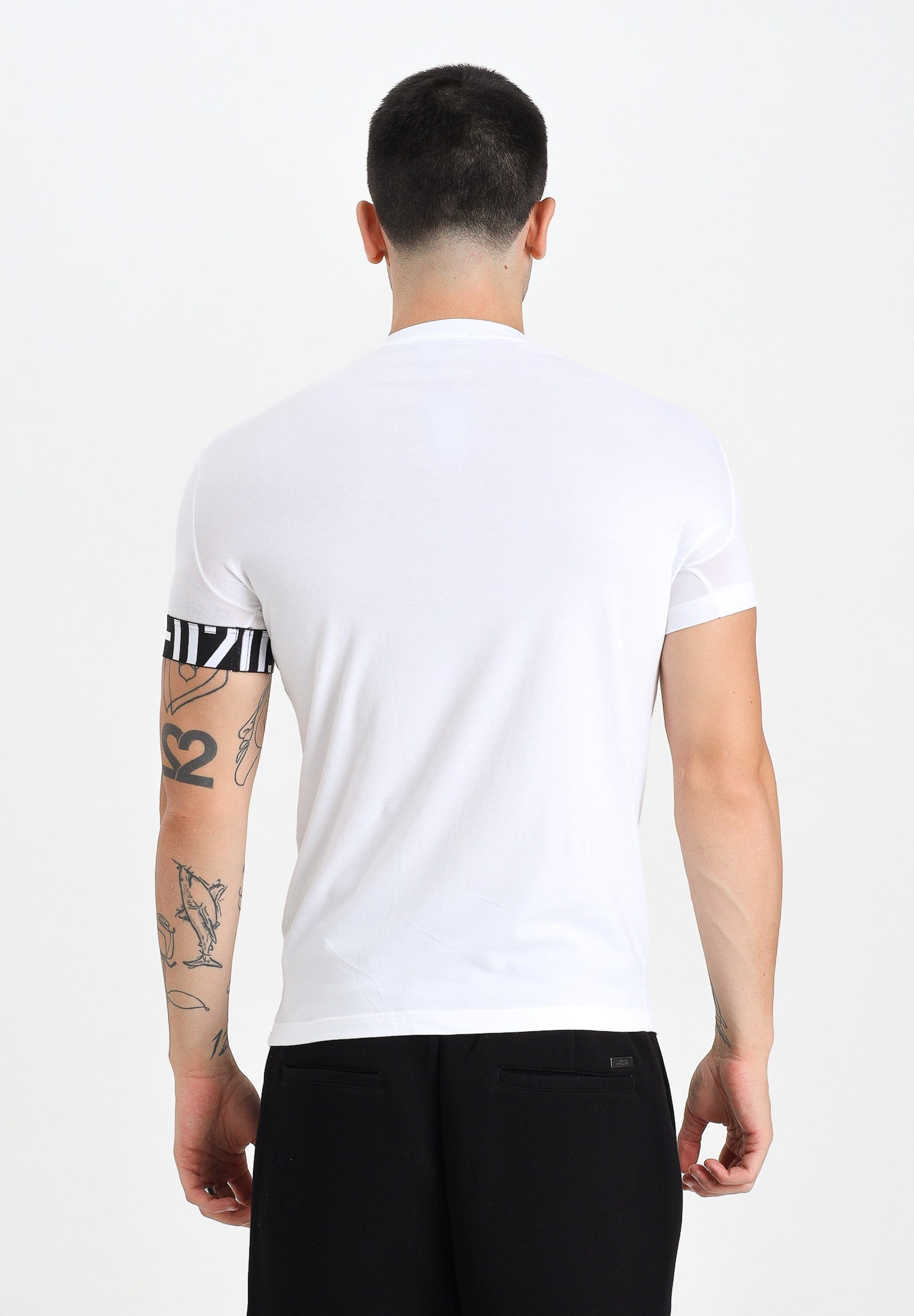 DSQUARED2 T-shirt a manica corta bianca da uomo con manica logata D9M3S6190 110 DSQUARED2