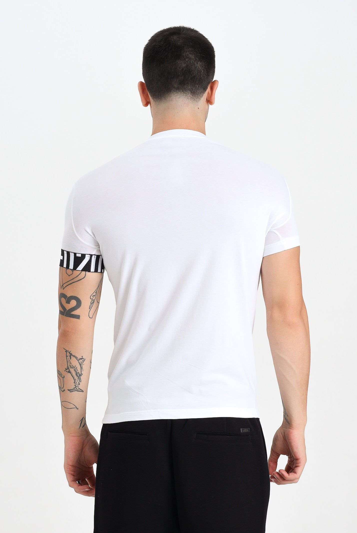 DSQUARED2 T-shirt a manica corta bianca da uomo con manica logata D9M3S6190 110 DSQUARED2