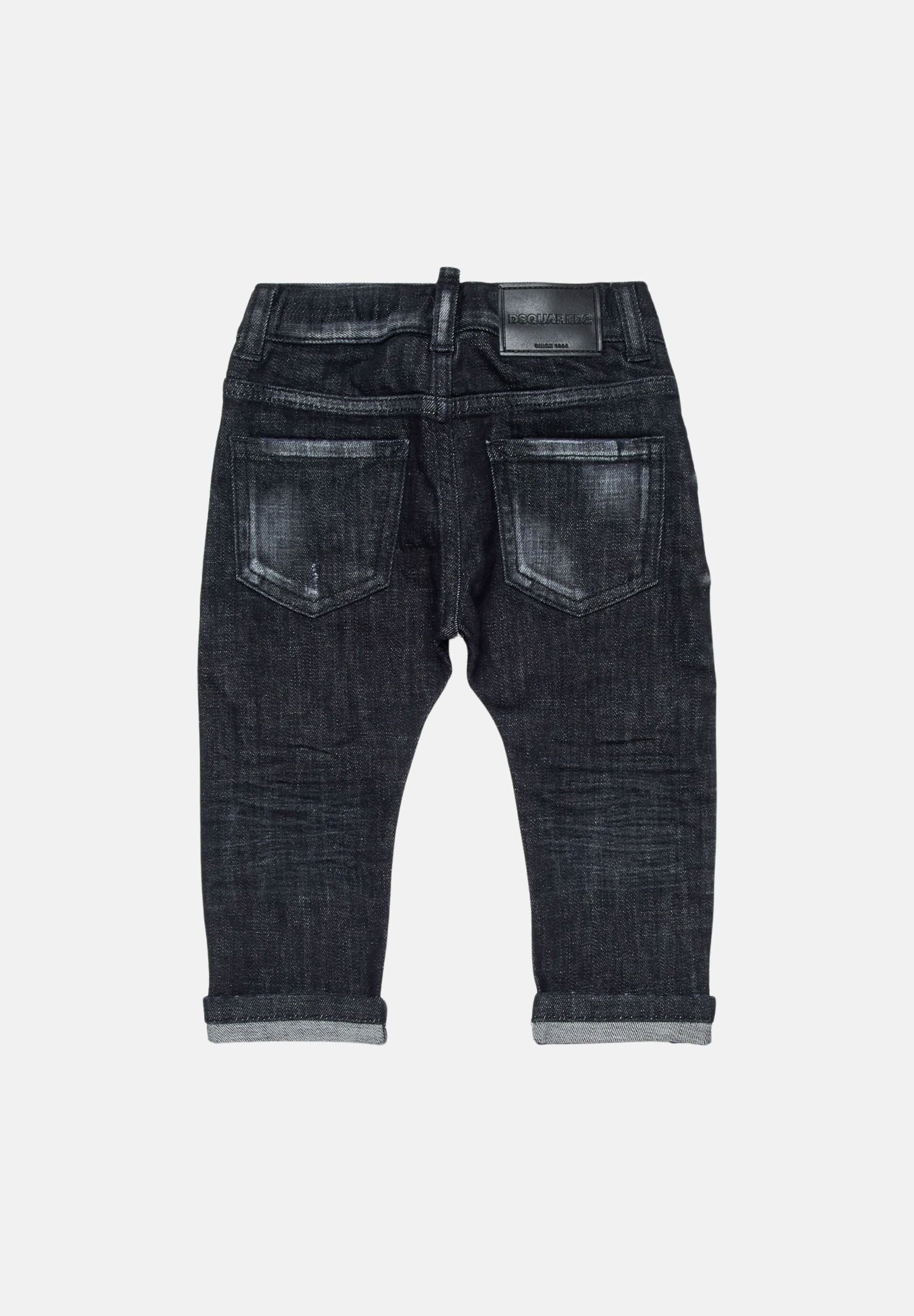 DSQUARED2 Jeans Turn-Up in denim nero da neonato DQ01TCD0ABS DQ02 DSQUARED2